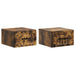 Vegghengt Nattbord med skuff 2 pcs Røkt Eik 34,5 x 33 x 20 cm
