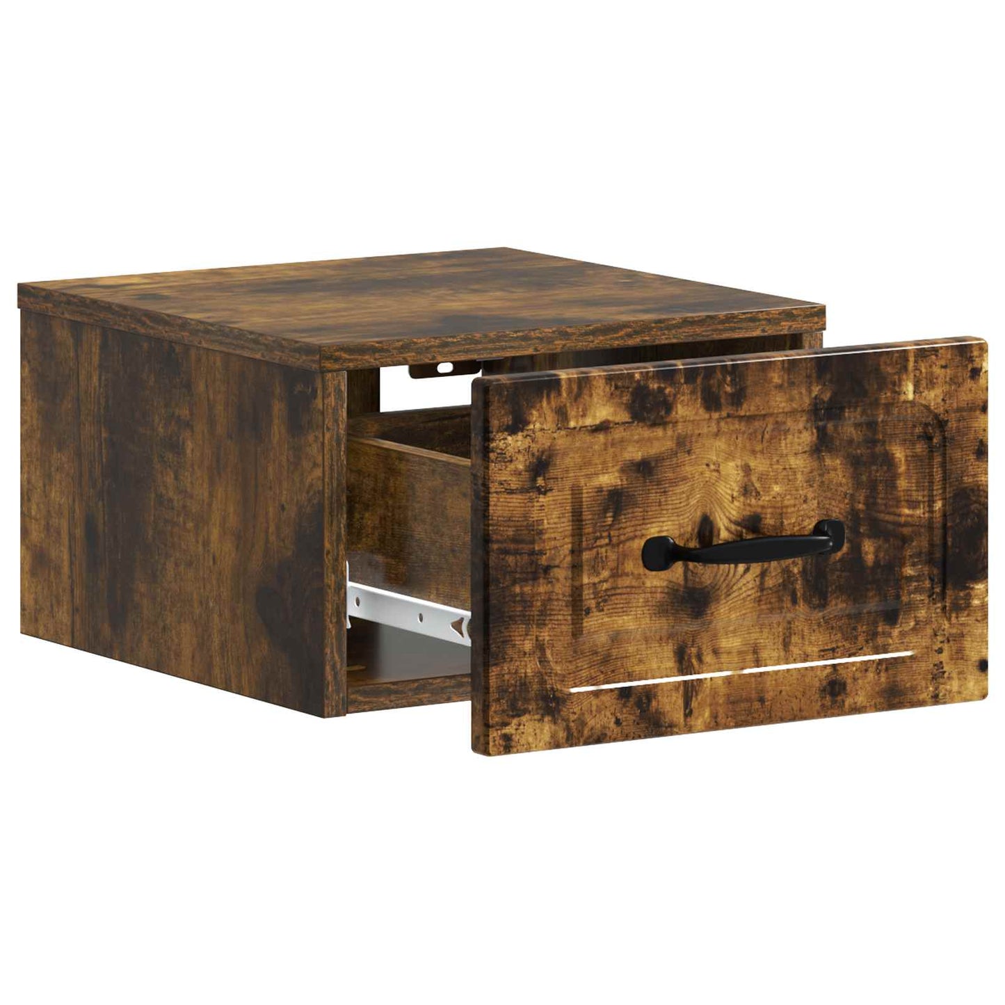 Vegghengt Nattbord med skuff 2 pcs Røkt Eik 34,5 x 33 x 20 cm