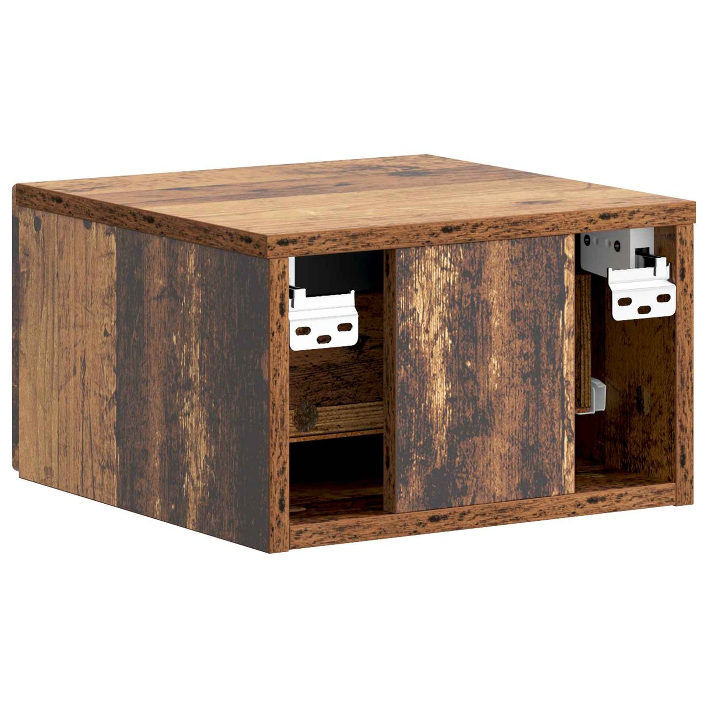 Vegghengt Nattbord 2 pcs Gammelt tre 34,5 x 33 x 20 cm