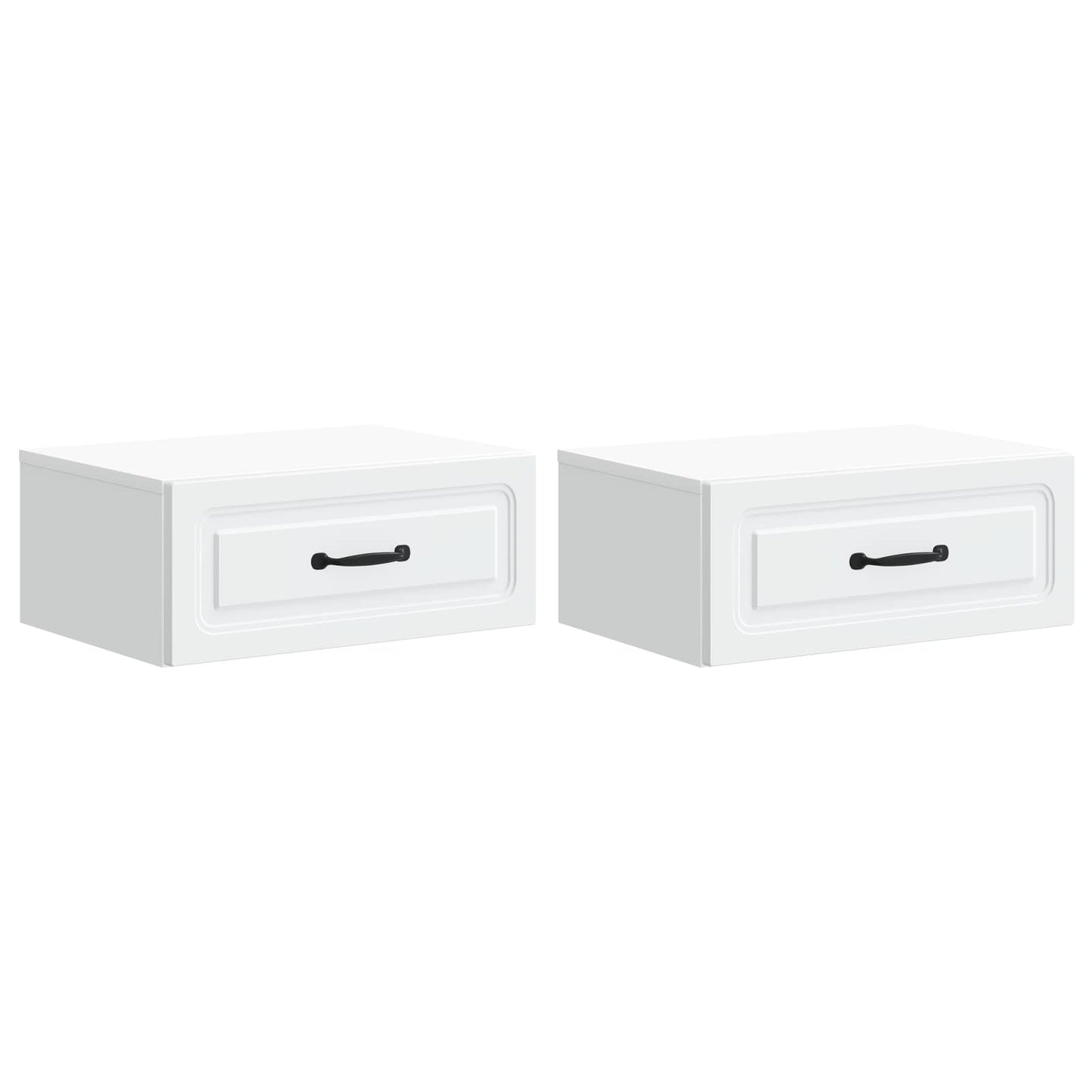 Vegghengt Nattbord 2 pcs Hvit 49 x 34,5 x 20 cm Konstruert tre