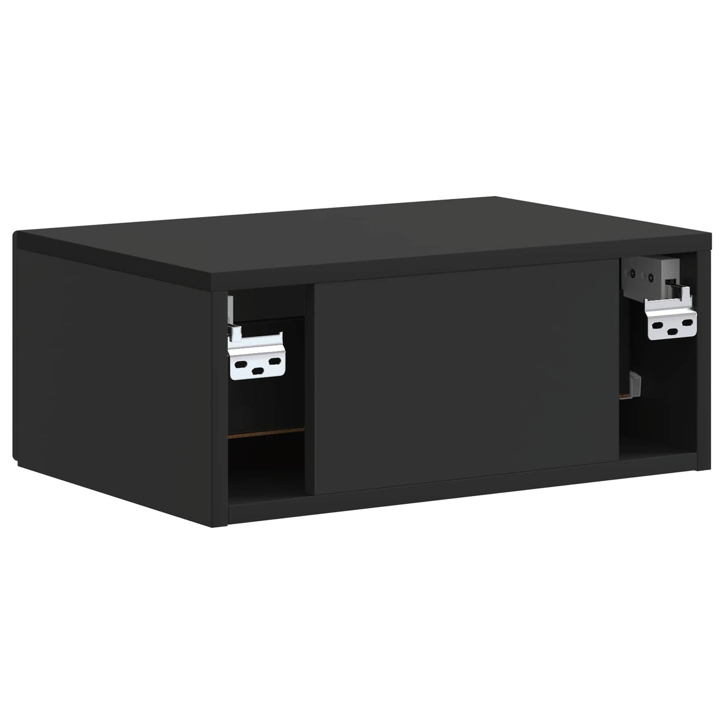 Vegghengt Nattbord Svart 49 x 34,5 x 20 cm Konstruert tre