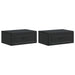 Vegghengt Nattbord 2 pcs Svart 49 x 34,5 x 20 cm Konstruert tre