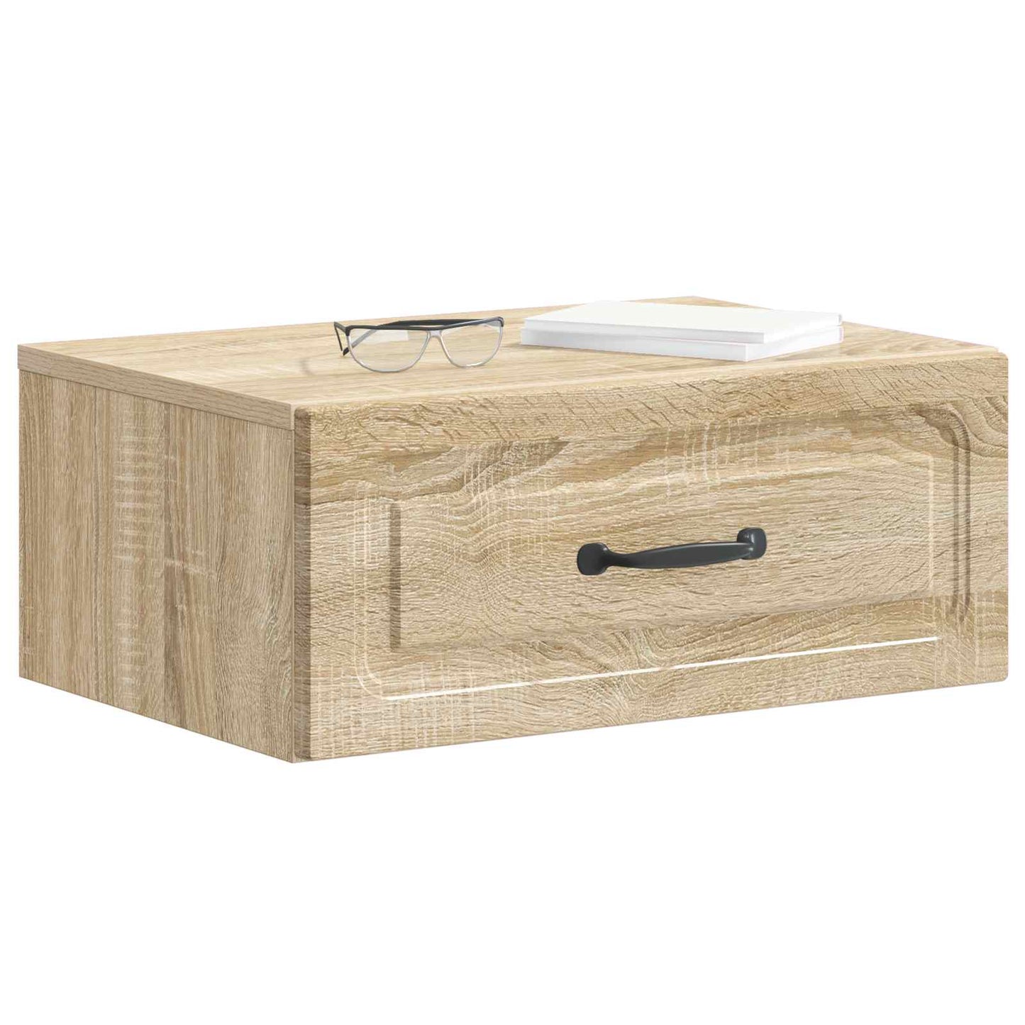 Vegghengt Nattbord med skuff 2 pcs Sonoma eik 49 x 34,5 x 20 cm