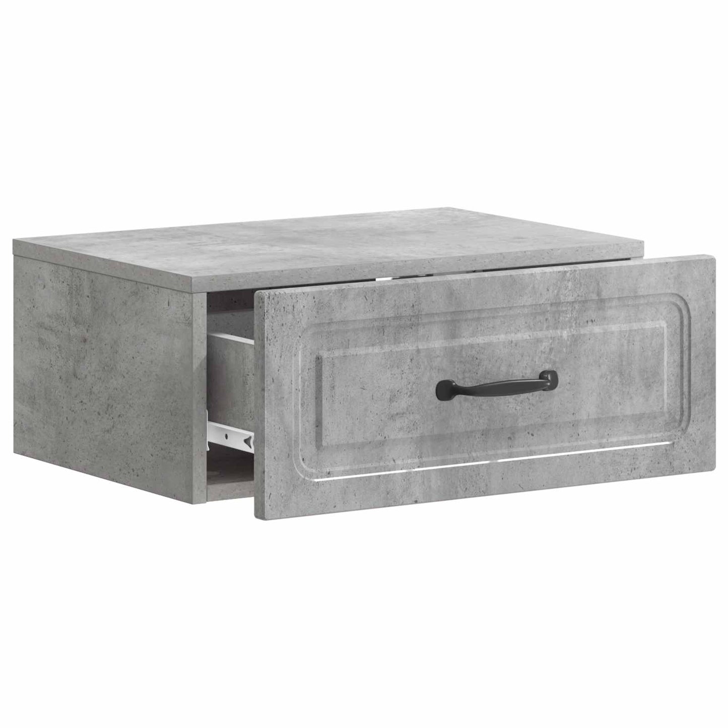 Vegghengt Nattbord Betonggrå 49 x 34,5 x 20 cm Konstruert tre