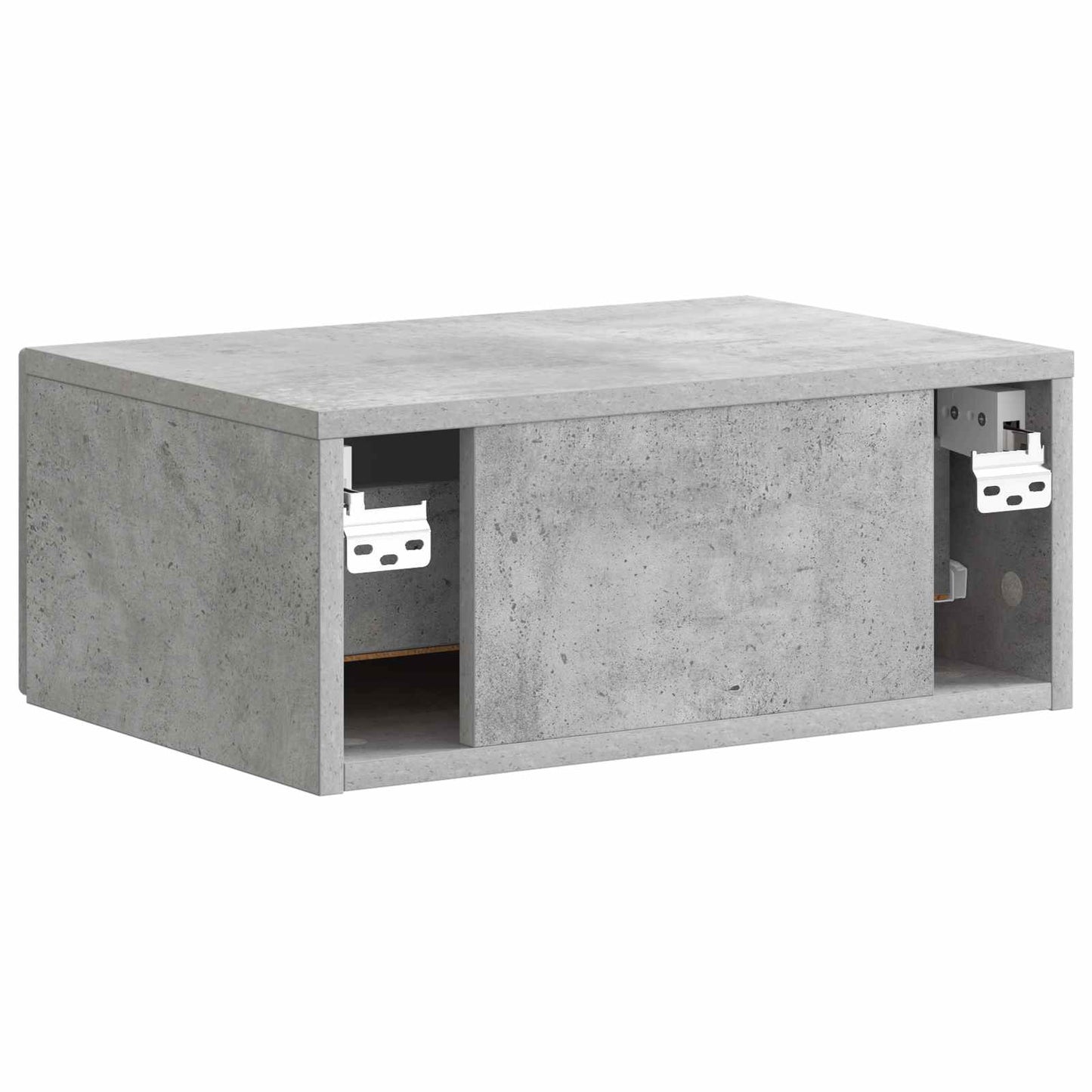 Vegghengt Nattbord Betonggrå 49 x 34,5 x 20 cm Konstruert tre