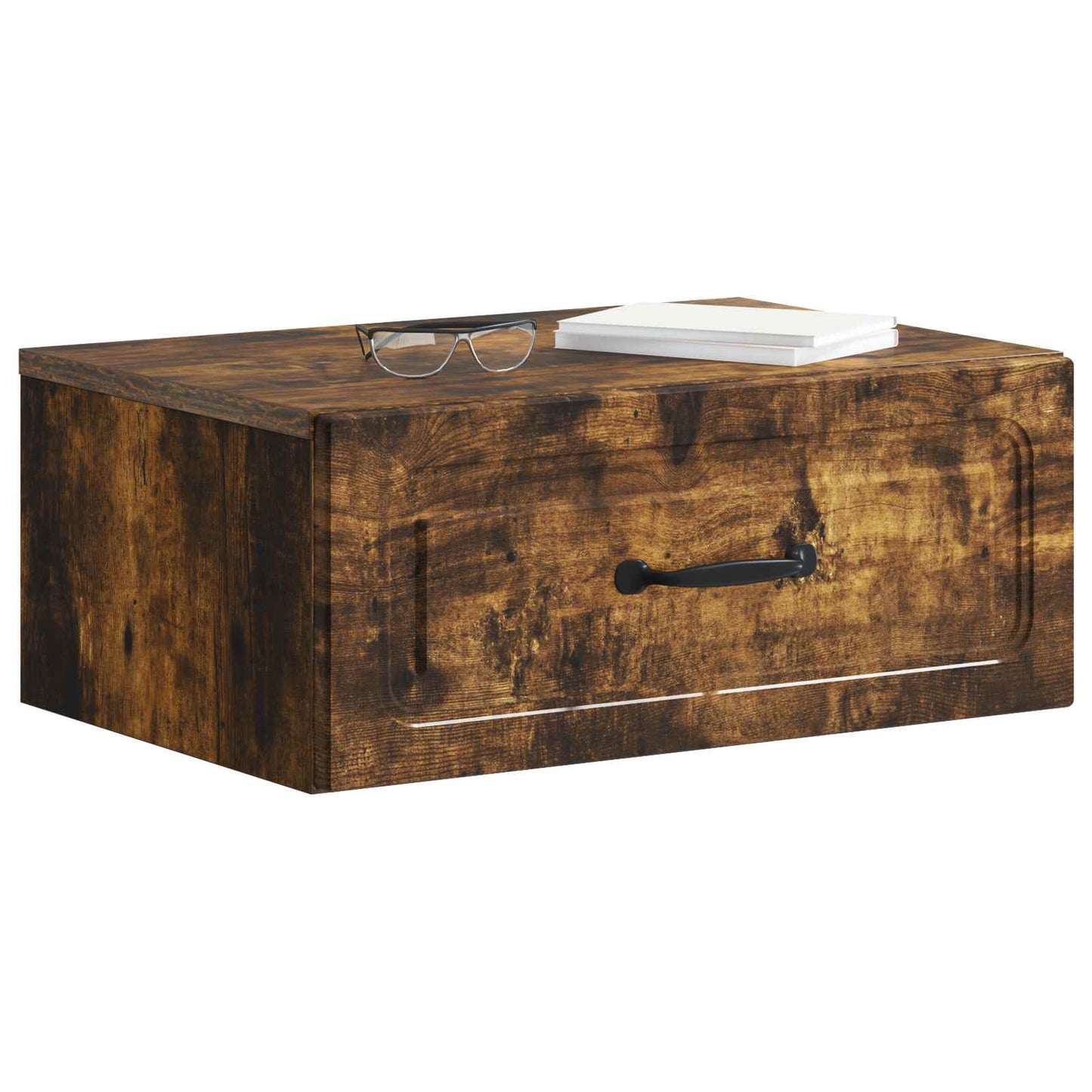 Vegghengt Nattbord Røkt Eik 49 x 34,5 x 20 cm Konstruert tre