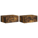 Vegghengt Nattbord med skuff 2 pcs Røkt Eik 49 x 34,5 x 20 cm