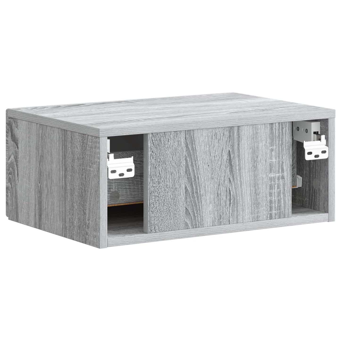 Vegghengt Nattbord med skuff 2 pcs Grå sonoma 49 x 34,5 x 20 cm