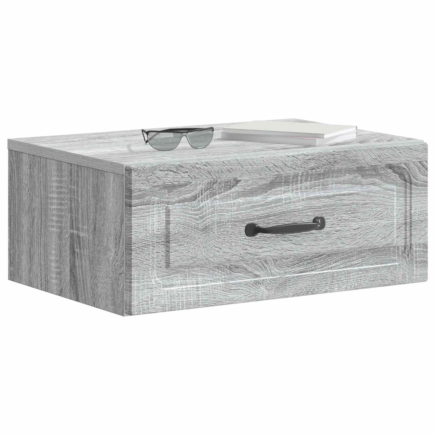 Vegghengt Nattbord med skuff 2 pcs Grå sonoma 49 x 34,5 x 20 cm