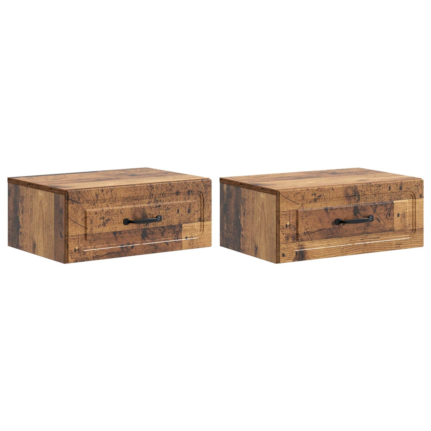 Vegghengt Nattbord 2 pcs Gammelt tre 49 x 34,5 x 20 cm