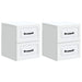 Vegghengt Nattbord 2 pcs Hvit 34,5 x 33 x 40 cm Konstruert tre