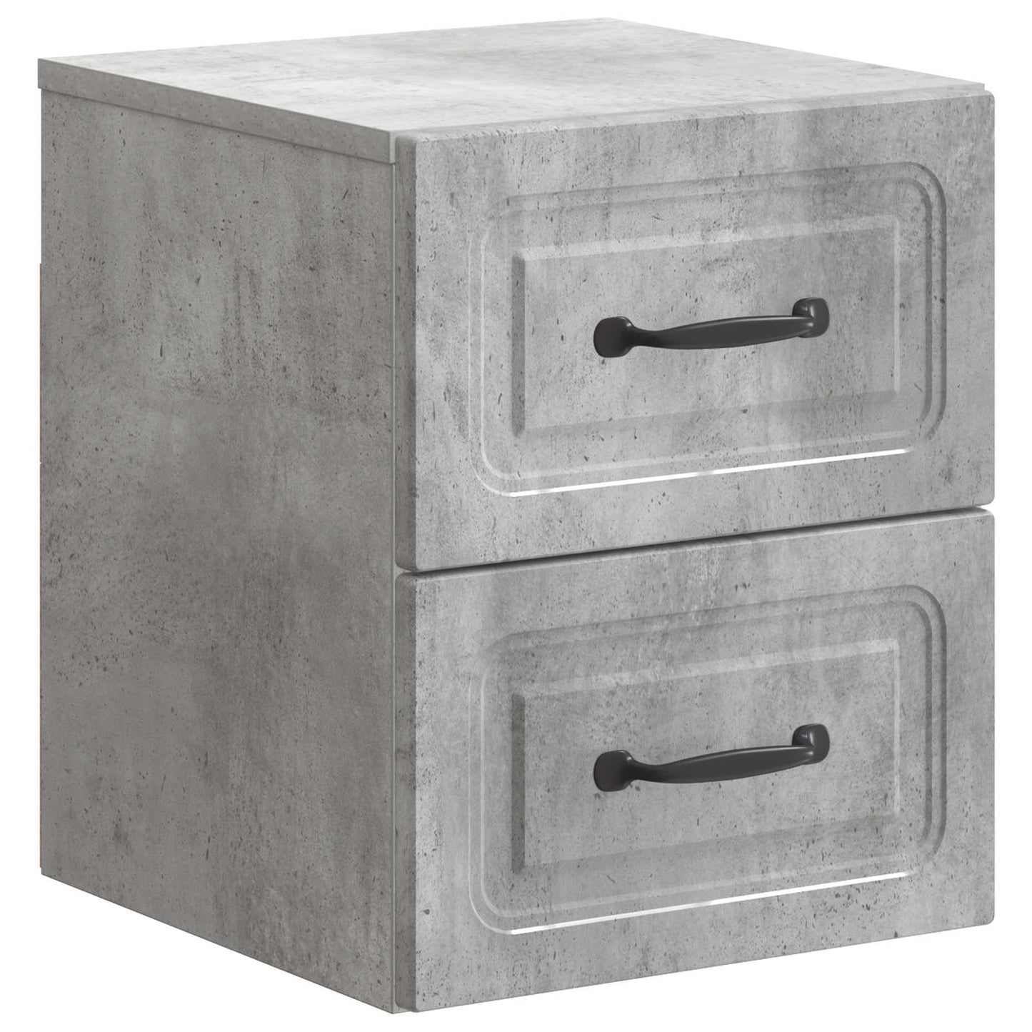 Vegghengt Nattbord med skuff 2 pcs Betonggrå 34,5 x 33 x 40 cm