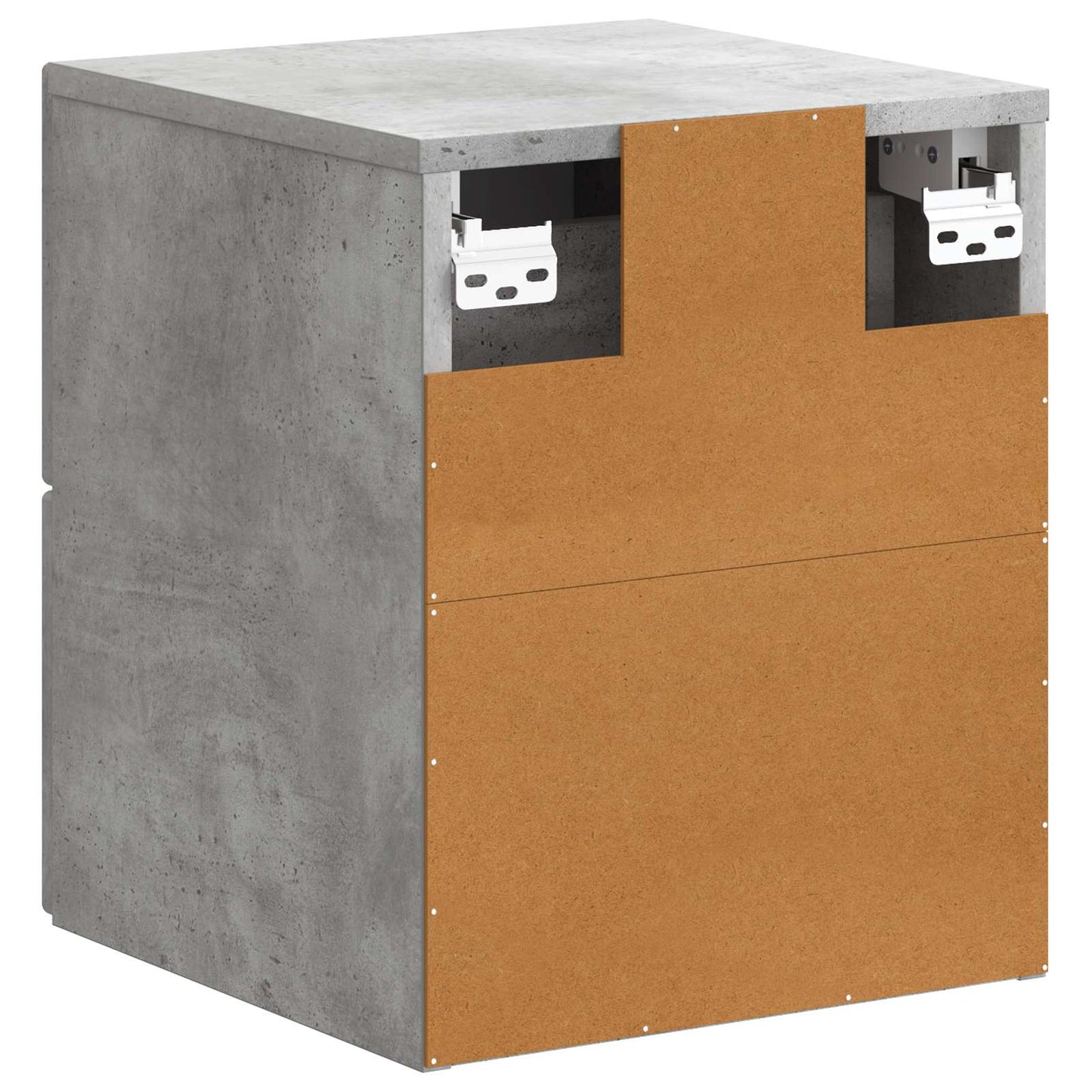 Vegghengt Nattbord med skuff 2 pcs Betonggrå 34,5 x 33 x 40 cm
