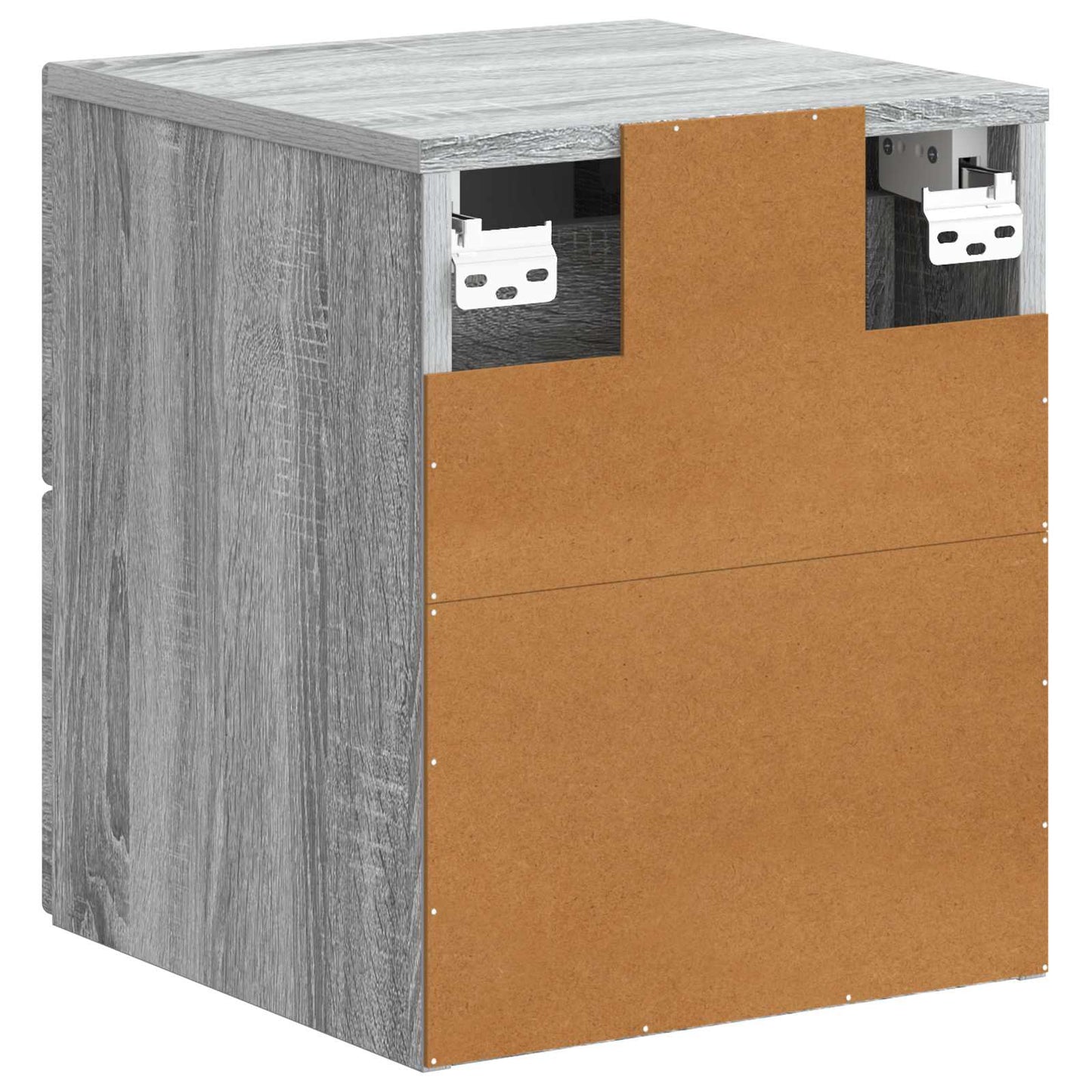 Vegghengt Nattbord med skuff 2 pcs Grå sonoma 34,5 x 33 x 40 cm