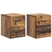 Vegghengt Nattbord 2 pcs Gammelt tre 34,5 x 33 x 40 cm