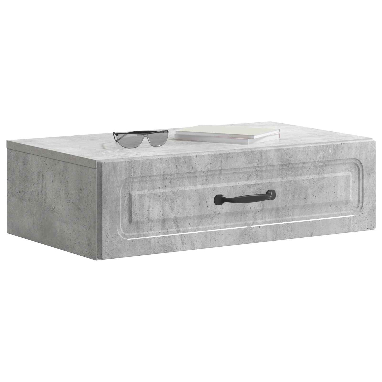 Vegghengt Sidebord Betonggrå 59 x 34,5 x 17 cm Konstruert tre