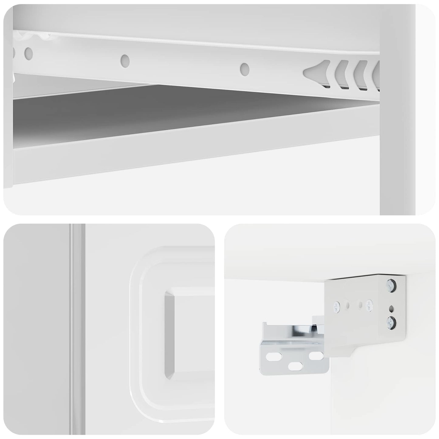 Vegghengt Sidebord Høgglans hvit 59 x 34,5 x 17 cm