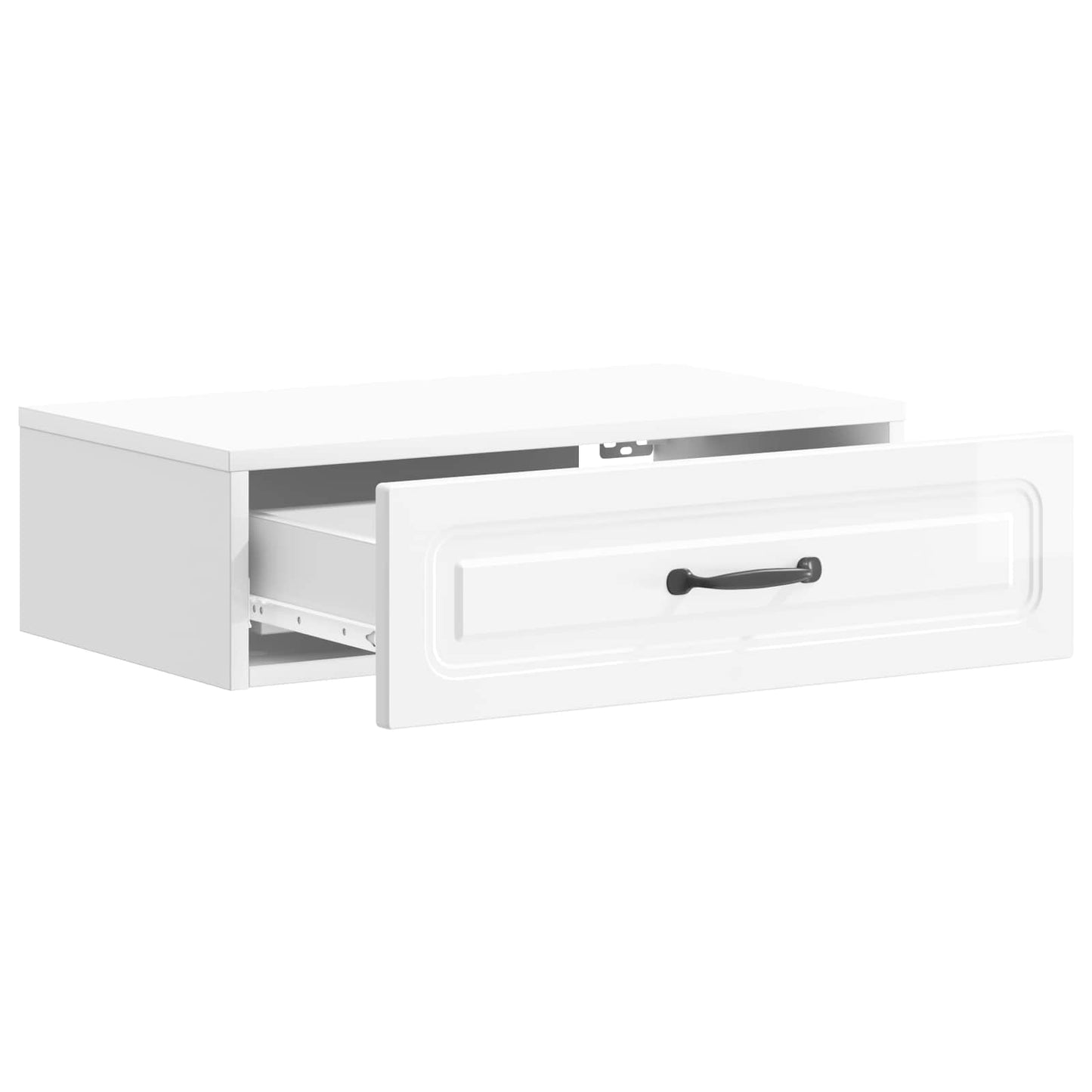 Vegghengt Sidebord Høgglans hvit 59 x 34,5 x 17 cm
