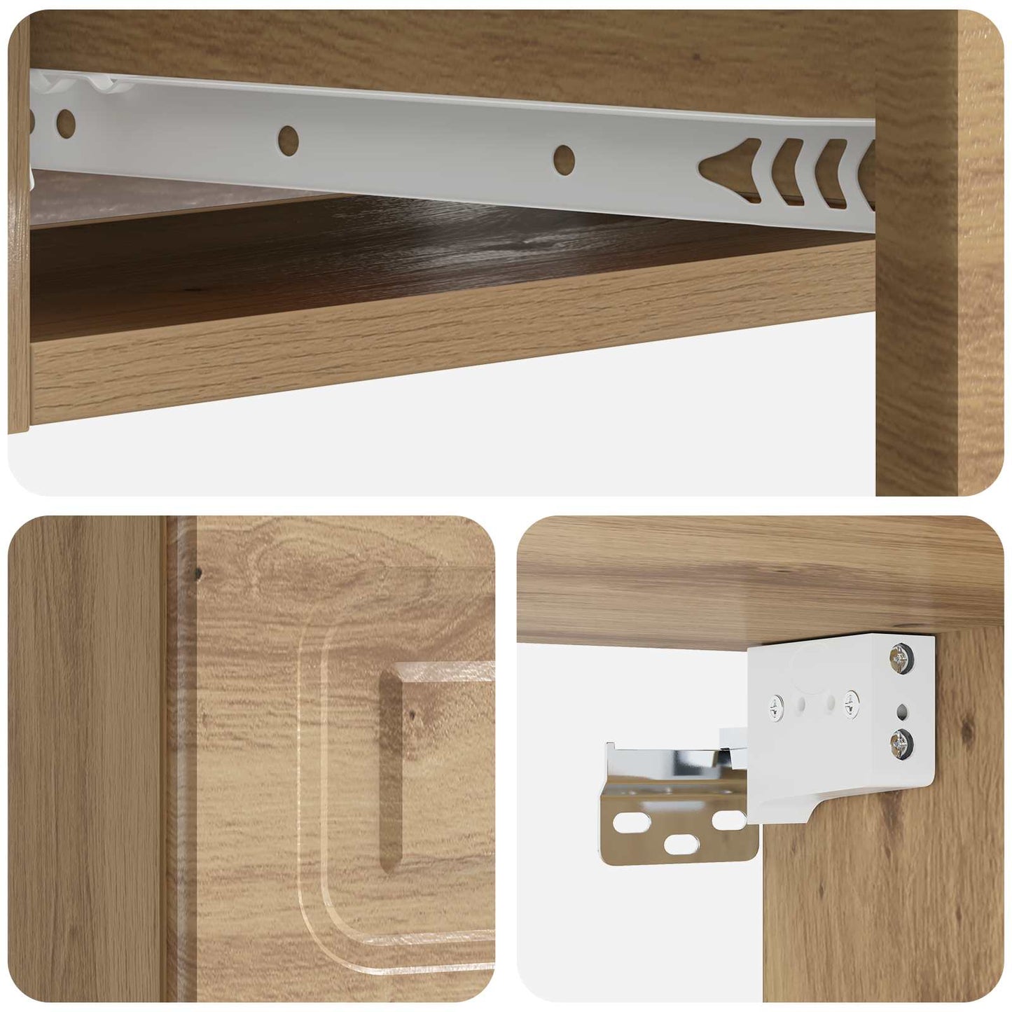 Vegghengt Sidebord 59 x 34,5 x 17 cm Konstruert tre Artisan eik