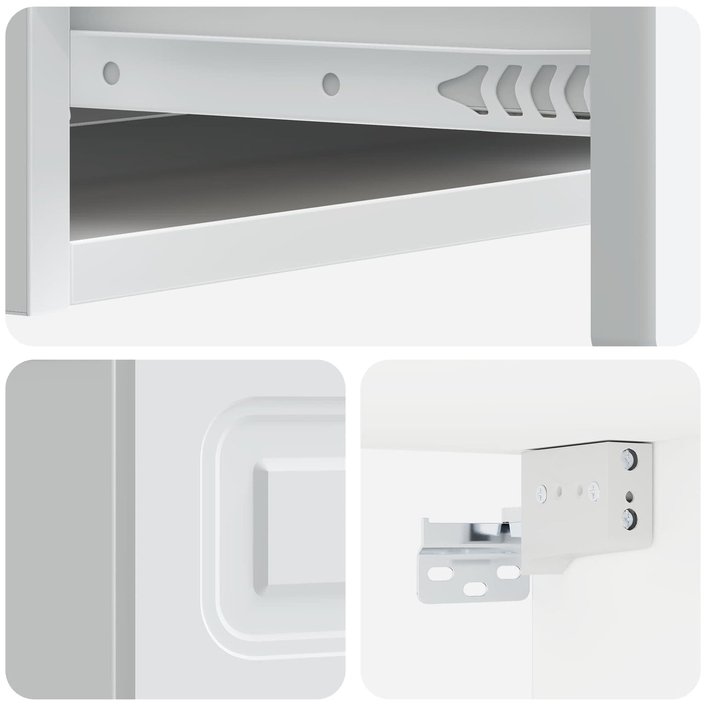 Vegghengt Sidebord Hvit 87,5 x 34,5 x 17 cm Konstruert tre