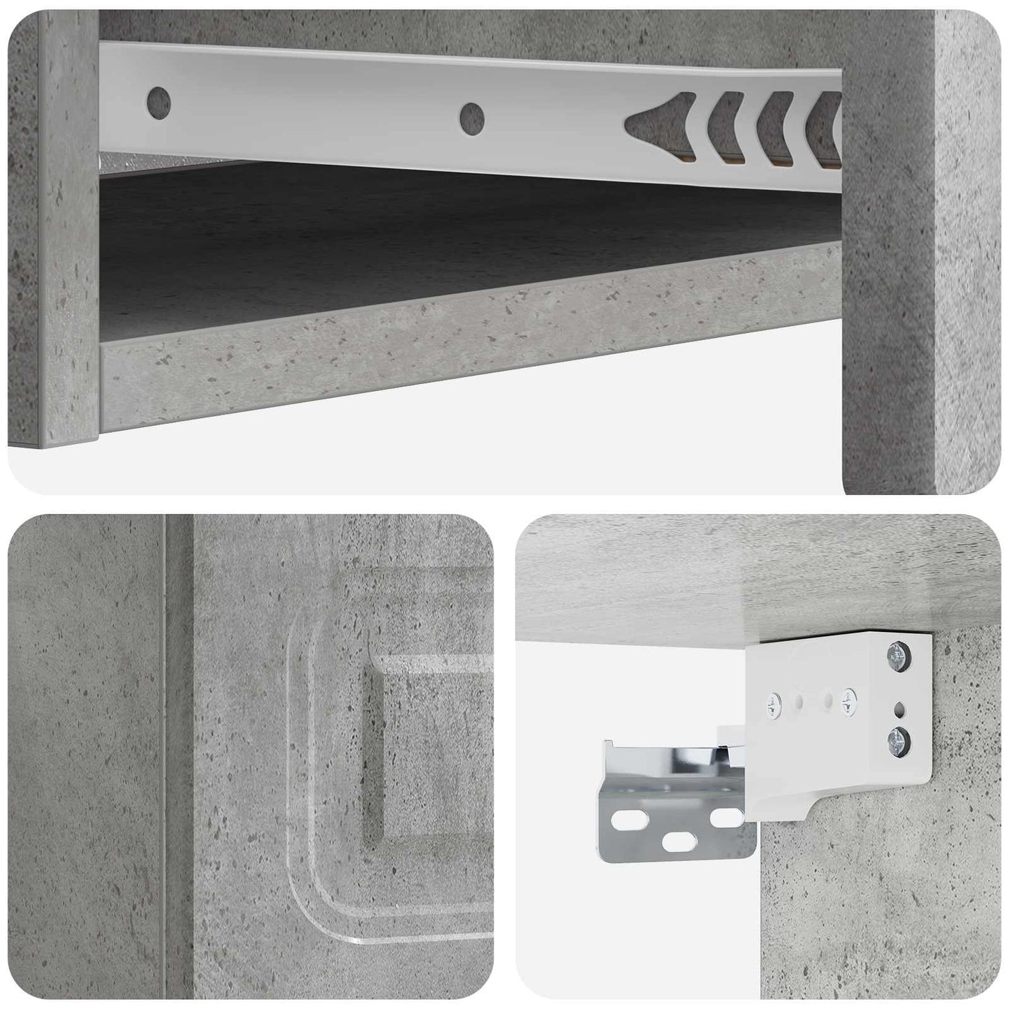 Vegghengt Sidebord Betonggrå 87,5 x 34,5 x 17 cm Konstruert tre