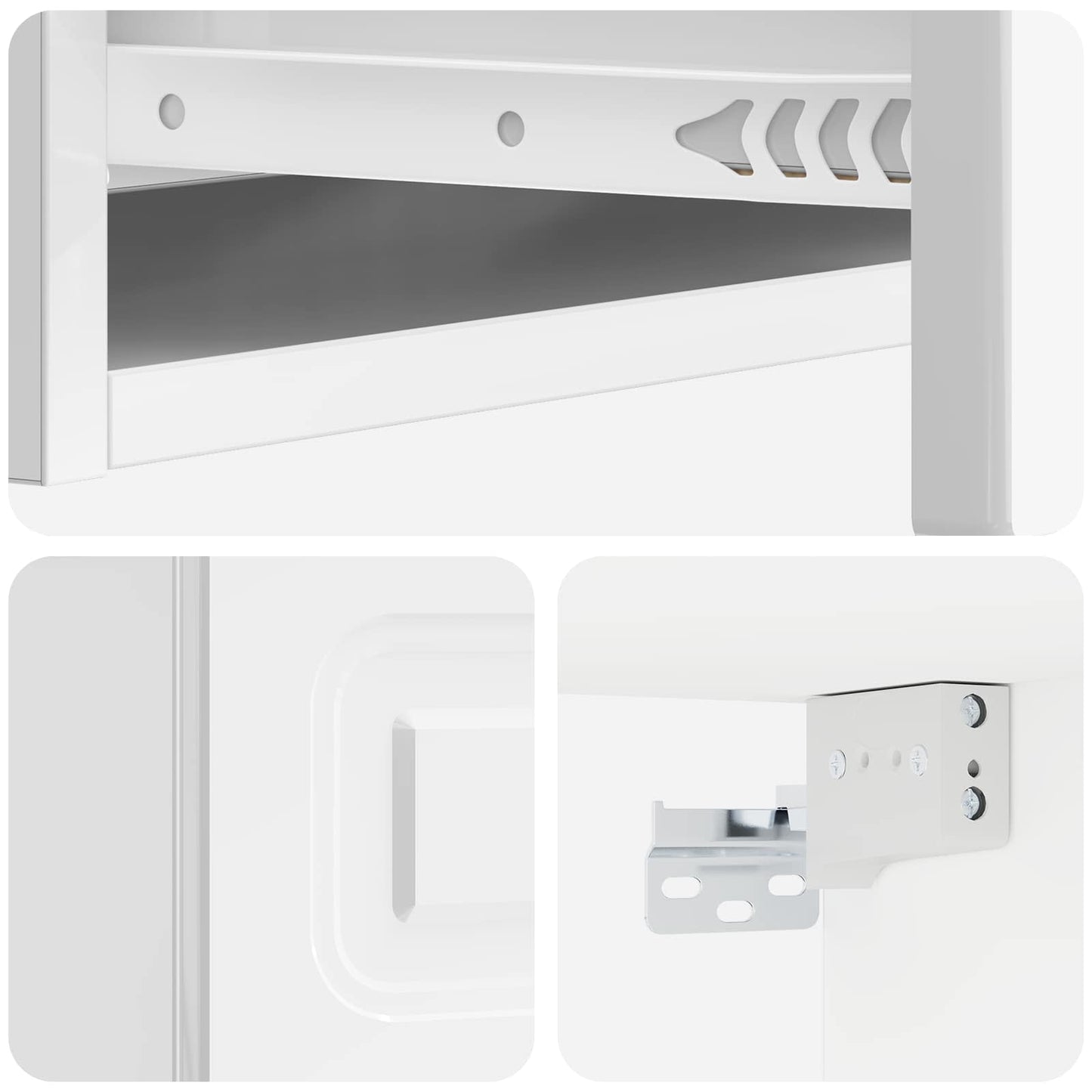 Vegghengt Sidebord Høgglans hvit 87,5 x 34,5 x 17 cm