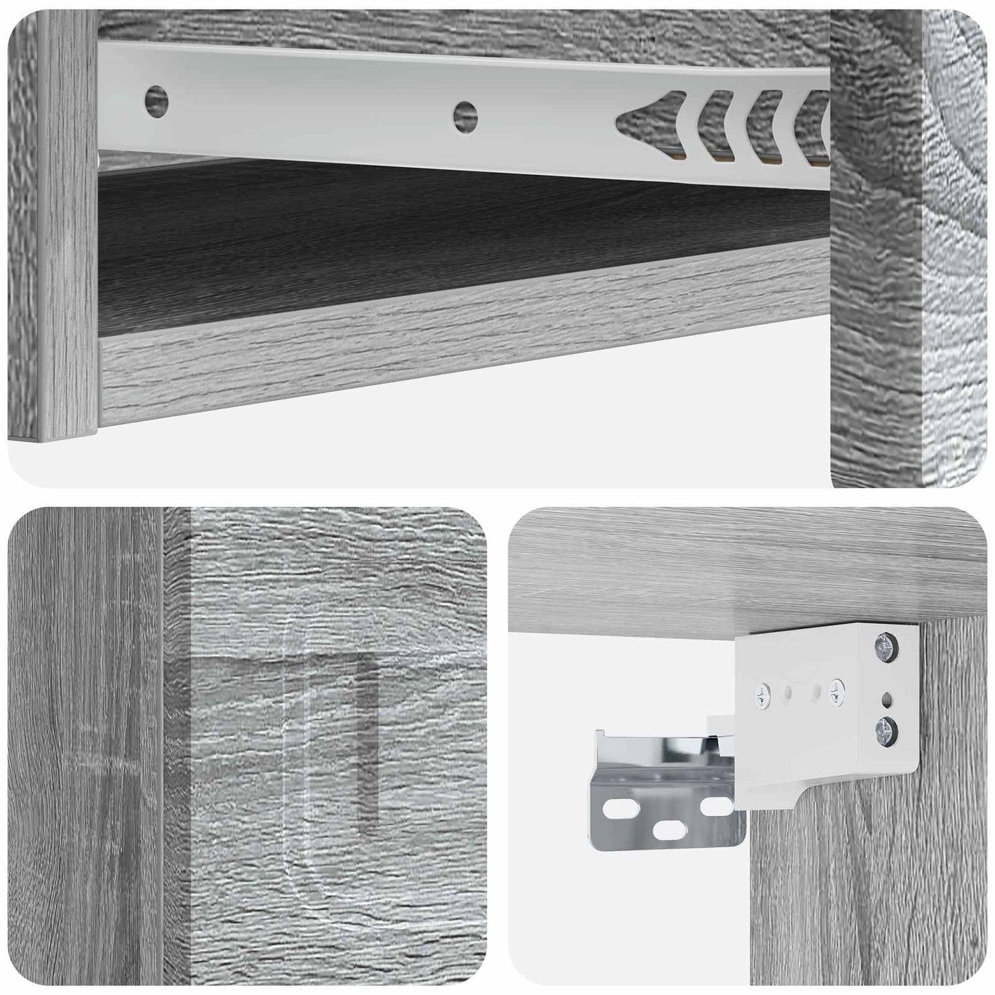 Vegghengt Sidebord Grå sonoma 87,5 x 34,5 x 17 cm