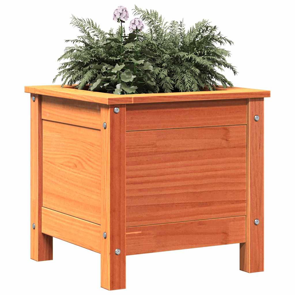 Hageblomsterpotte Vokset Brun 40 x 40 x 39 cm Massiv furu