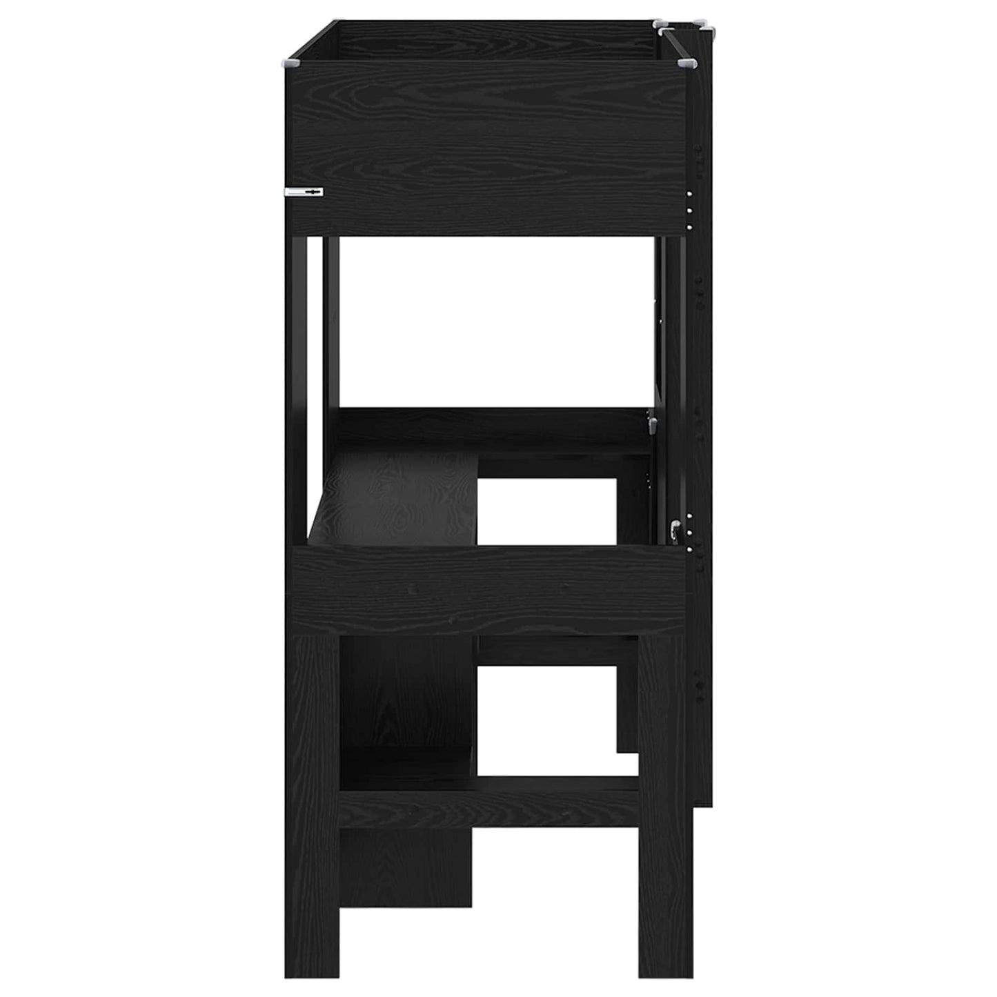 Loft seng ramme med skrivebord Svart Eik 75 x 190 cm