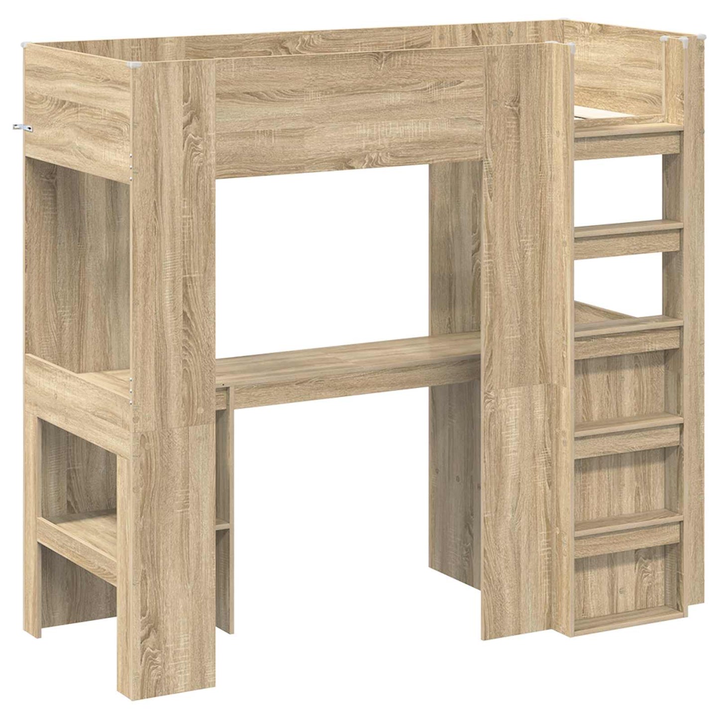 Loft seng ramme med skrivebord Sonoma eik 75 x 190 cm