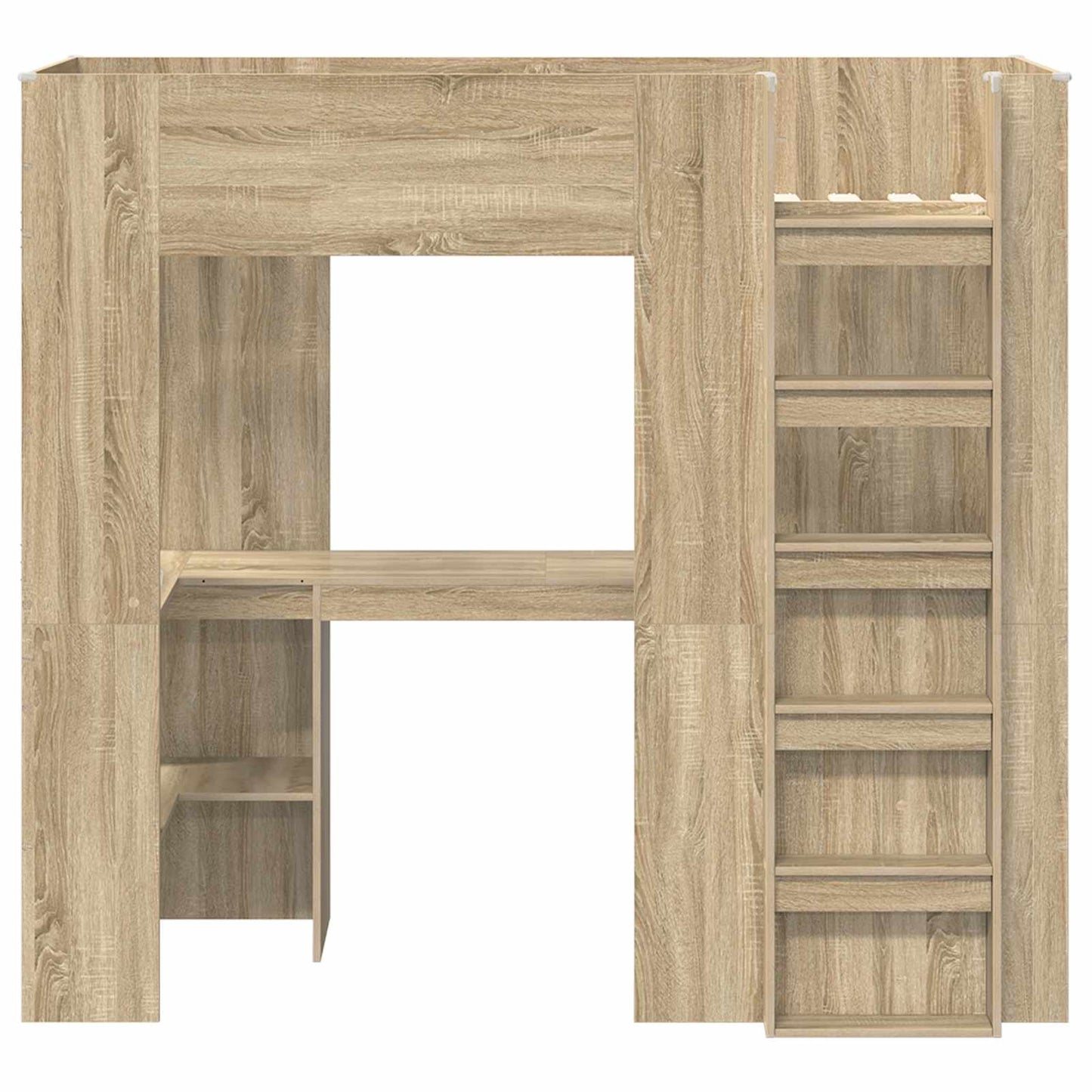 Loft seng ramme med skrivebord Sonoma eik 75 x 190 cm