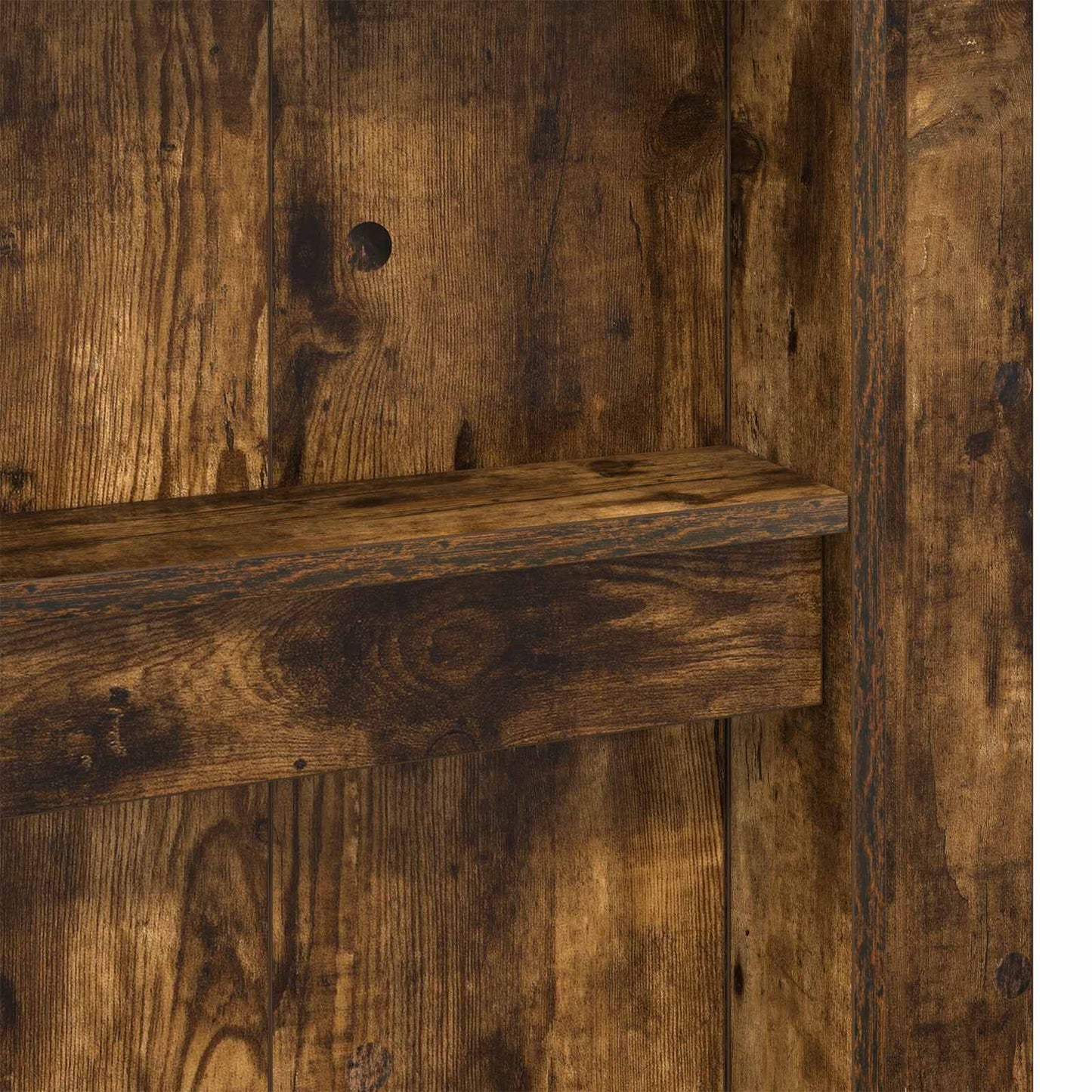 Loft seng ramme med skrivebord med lagring Røkt eik 75 x 190 cm