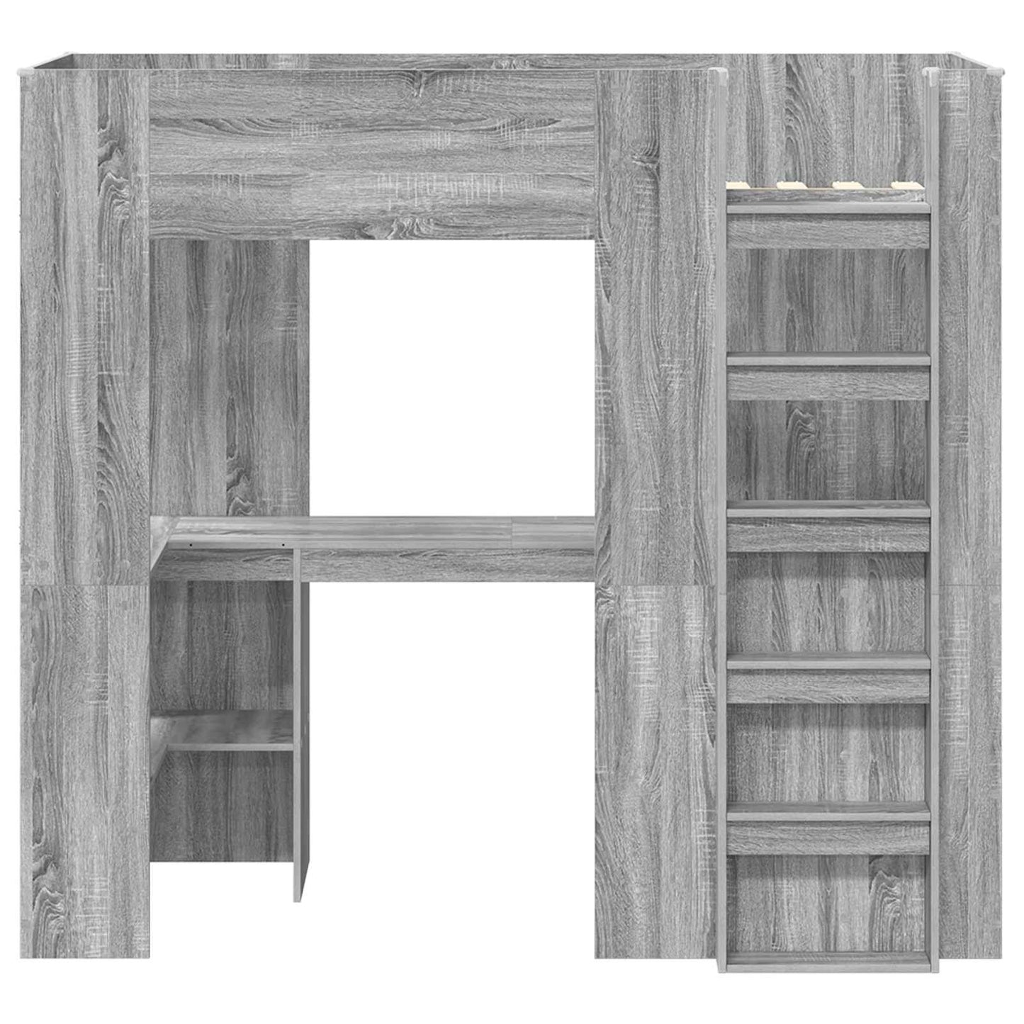 Loft seng ramme med skrivebord Grå Sonoma 75 x 190 cm