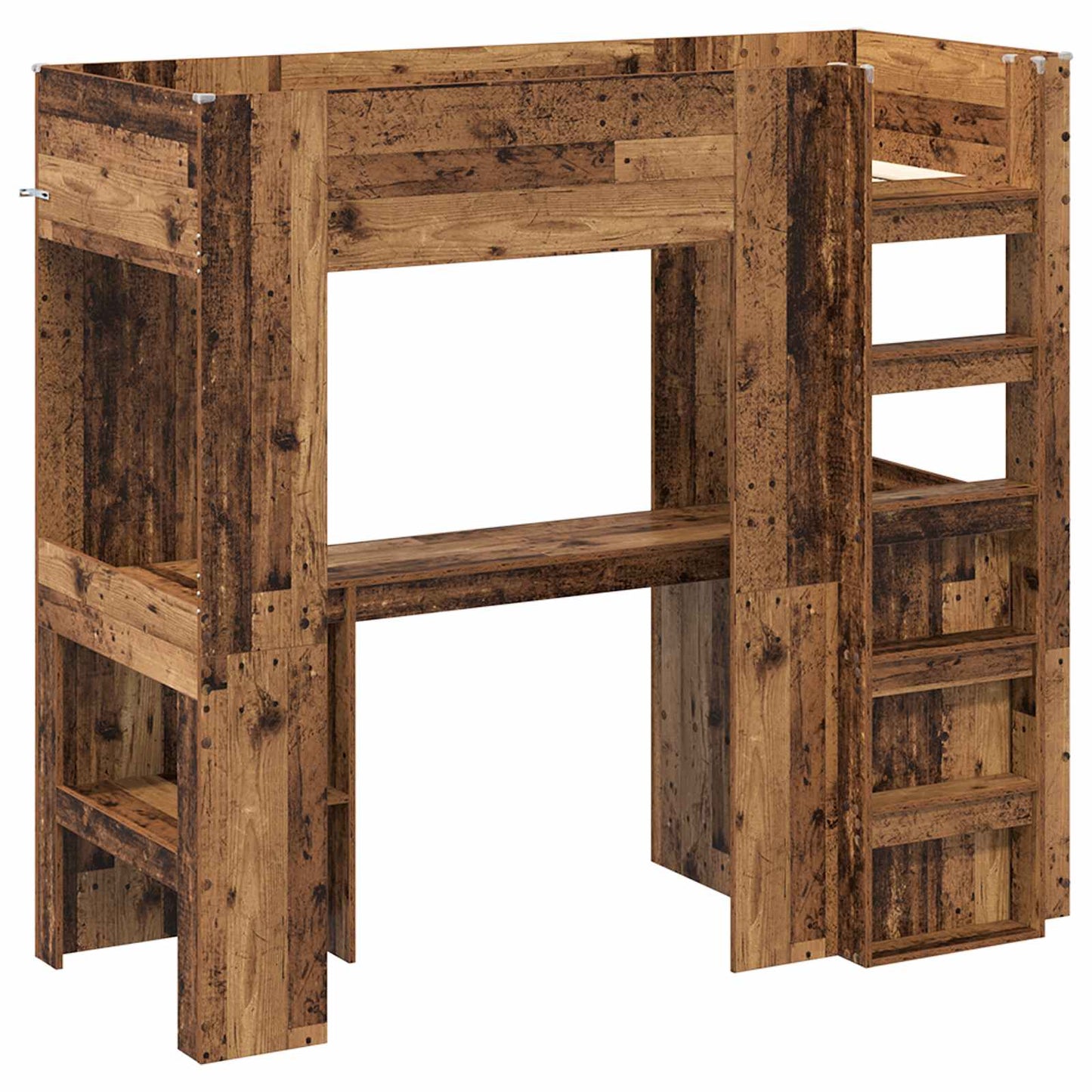 Loft seng ramme med skrivebord Gammelt tre 75 x 190 cm