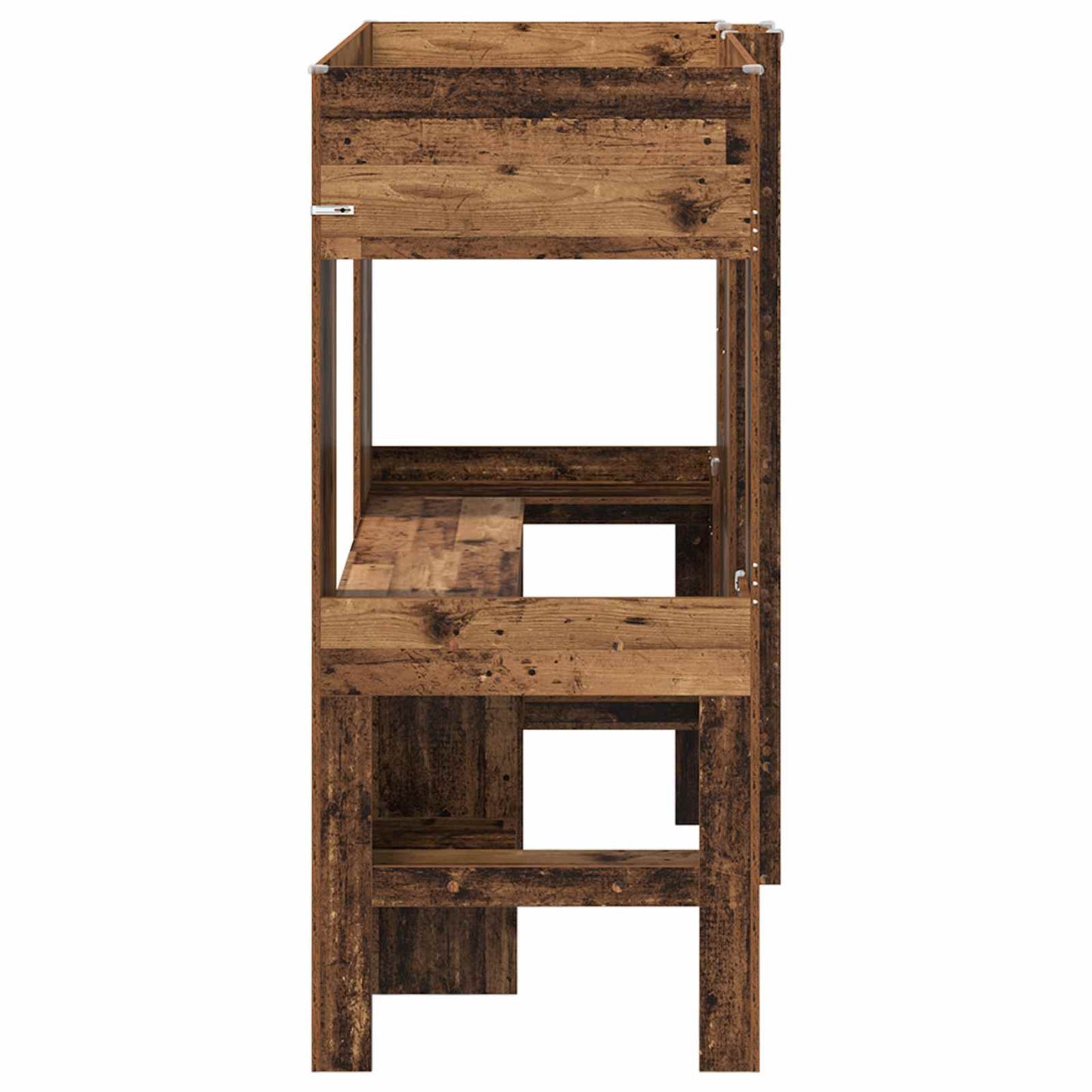 Loft seng ramme med skrivebord Gammelt tre 75 x 190 cm