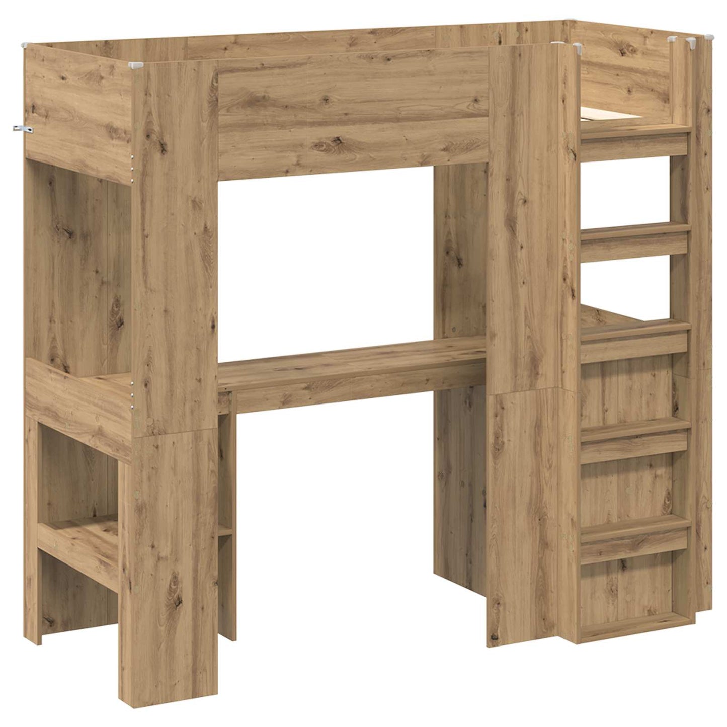 Loft seng ramme med skrivebord Artisan Eik 75 x 190 cm