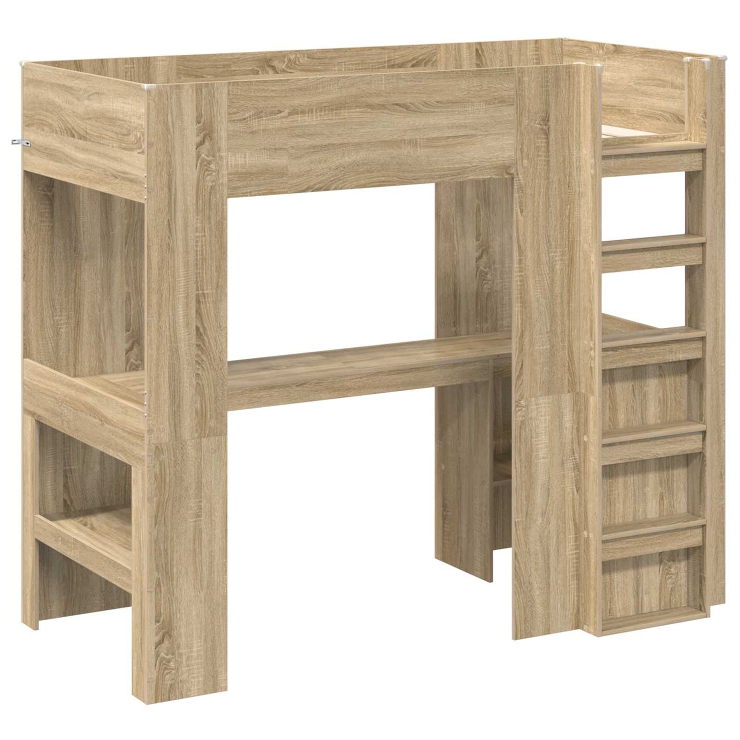 Loft seng ramme med skrivebord Sonoma eik 90 x 190 cm