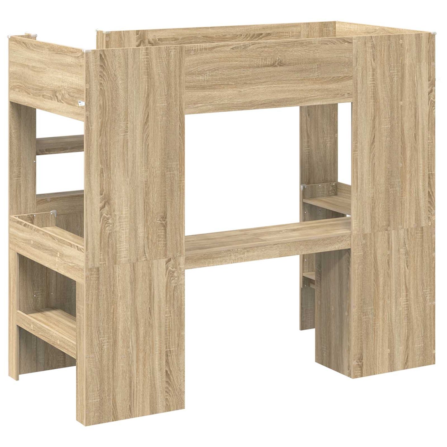 Loft seng ramme med skrivebord Sonoma eik 90 x 190 cm