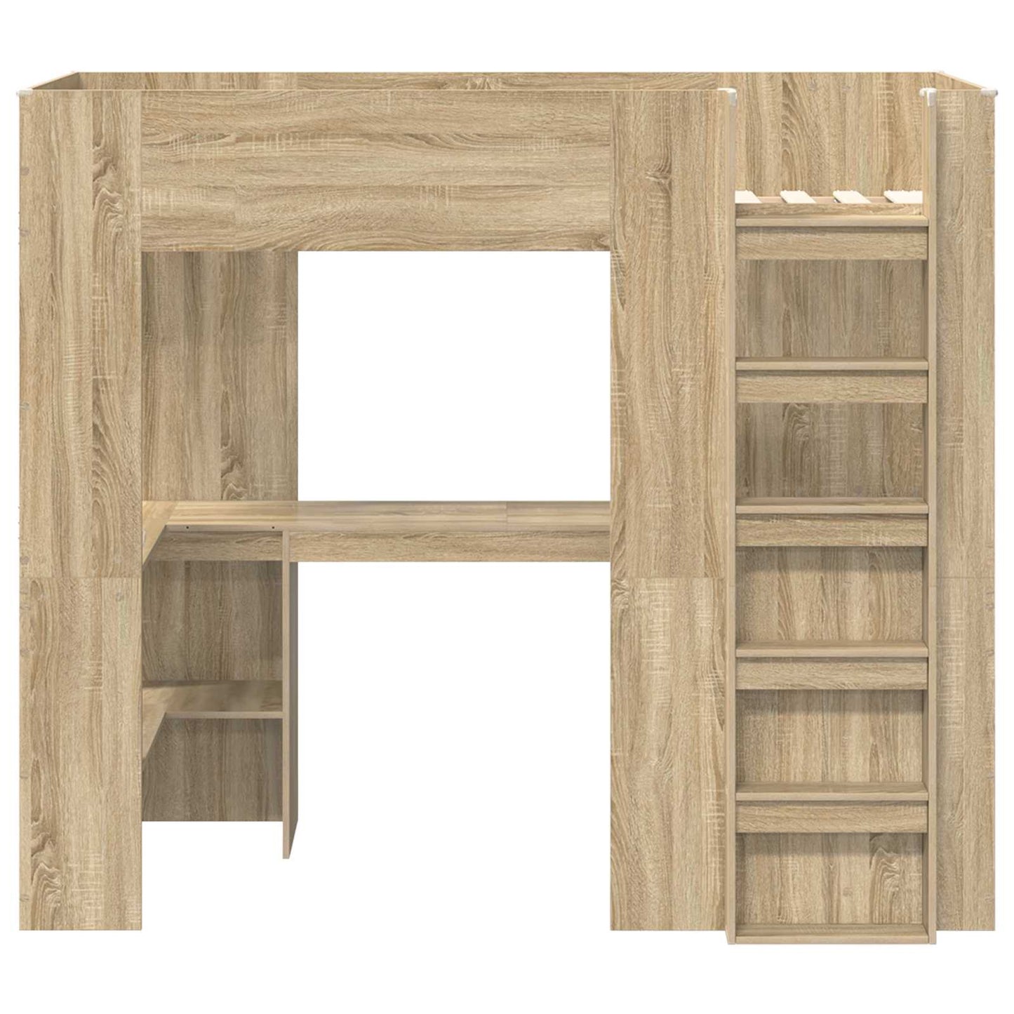 Loft seng ramme med skrivebord Sonoma eik 90 x 190 cm
