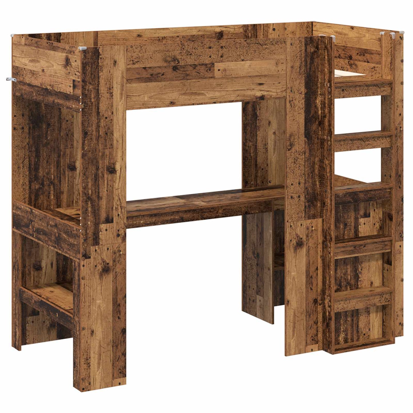 Loft seng ramme med skrivebord Gammelt tre 90 x 200 cm