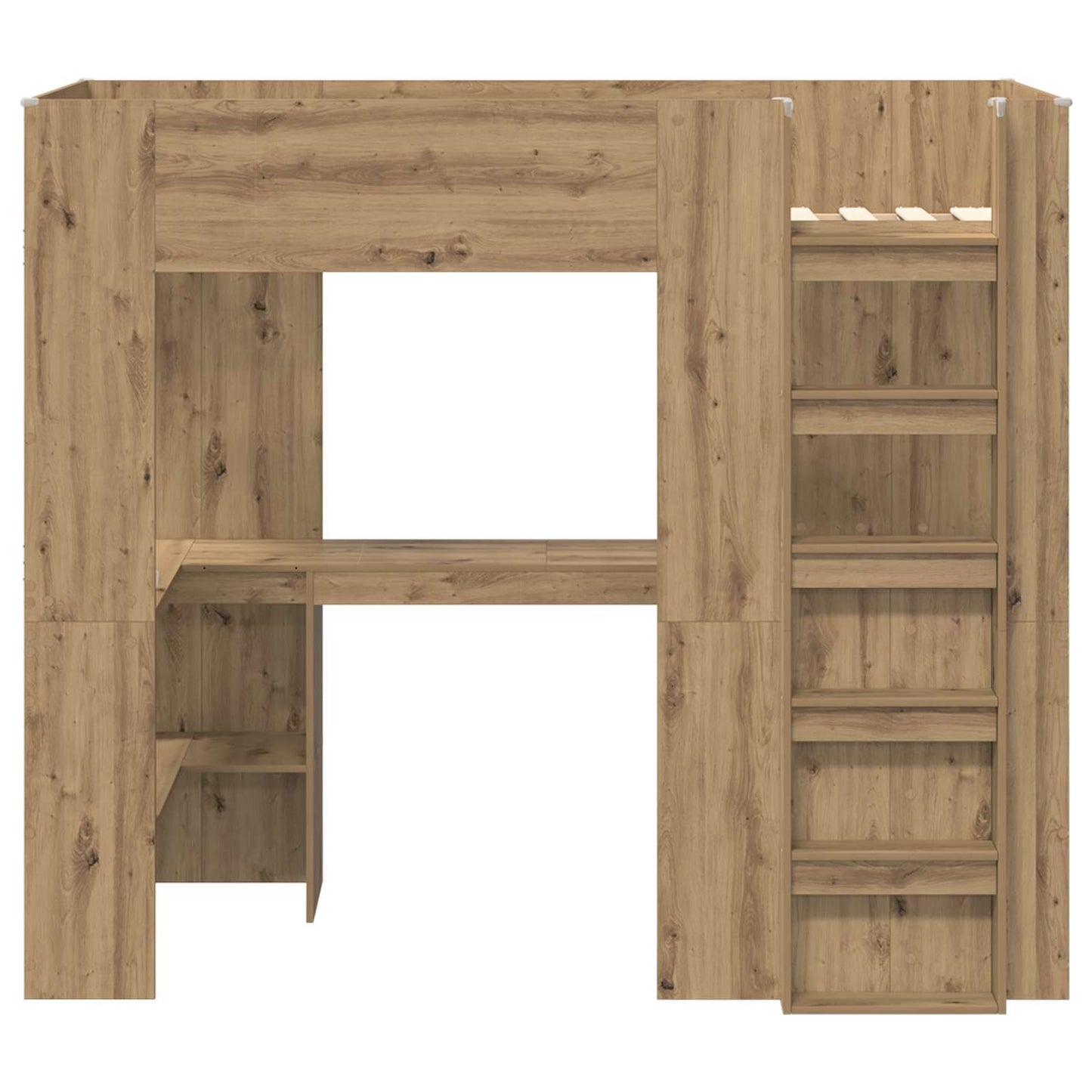 Loft seng ramme med skrivebord Artisan Eik 90 x 200 cm