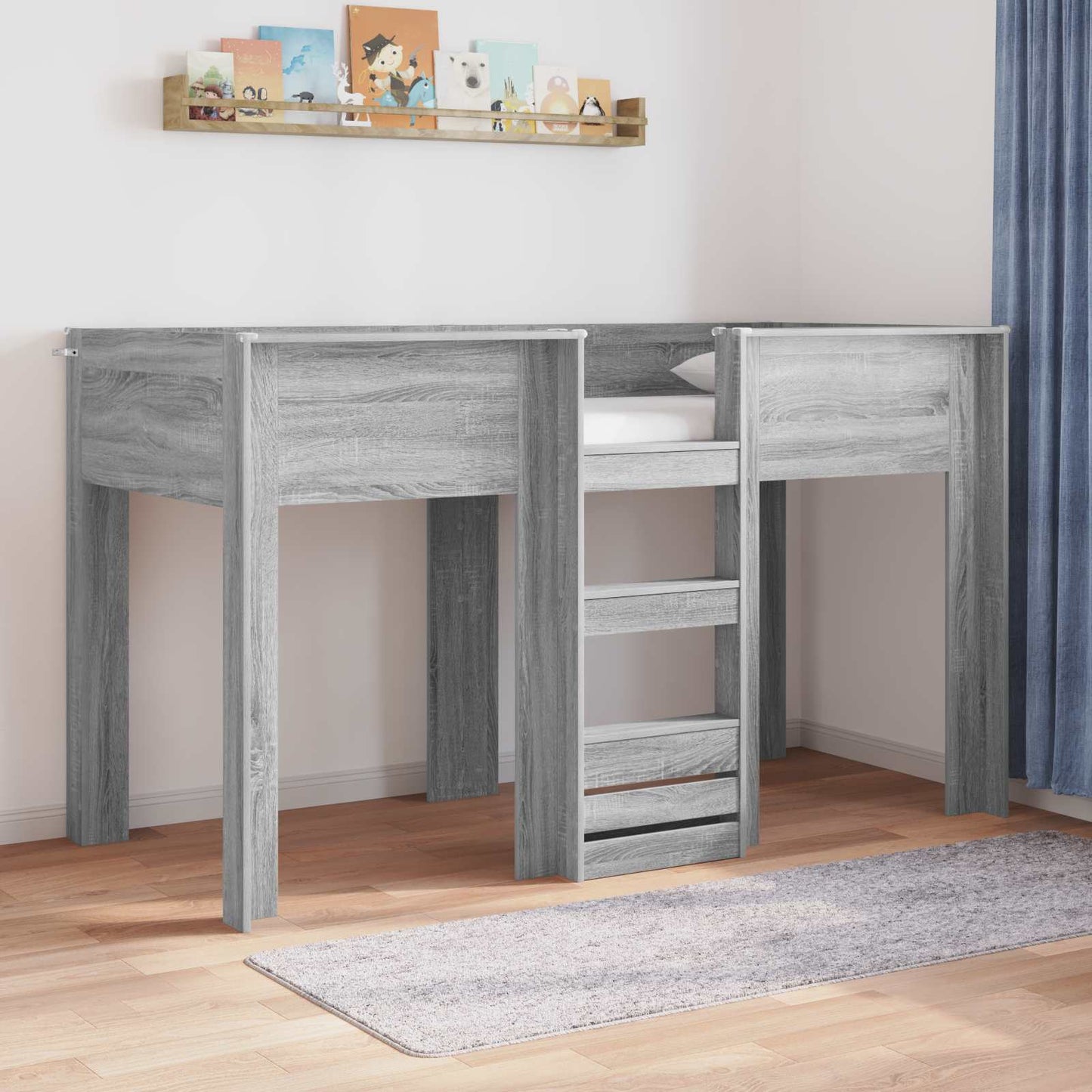 Køyeseng for Barn Grå Sonoma 75 x 190 cm Konstruert tre