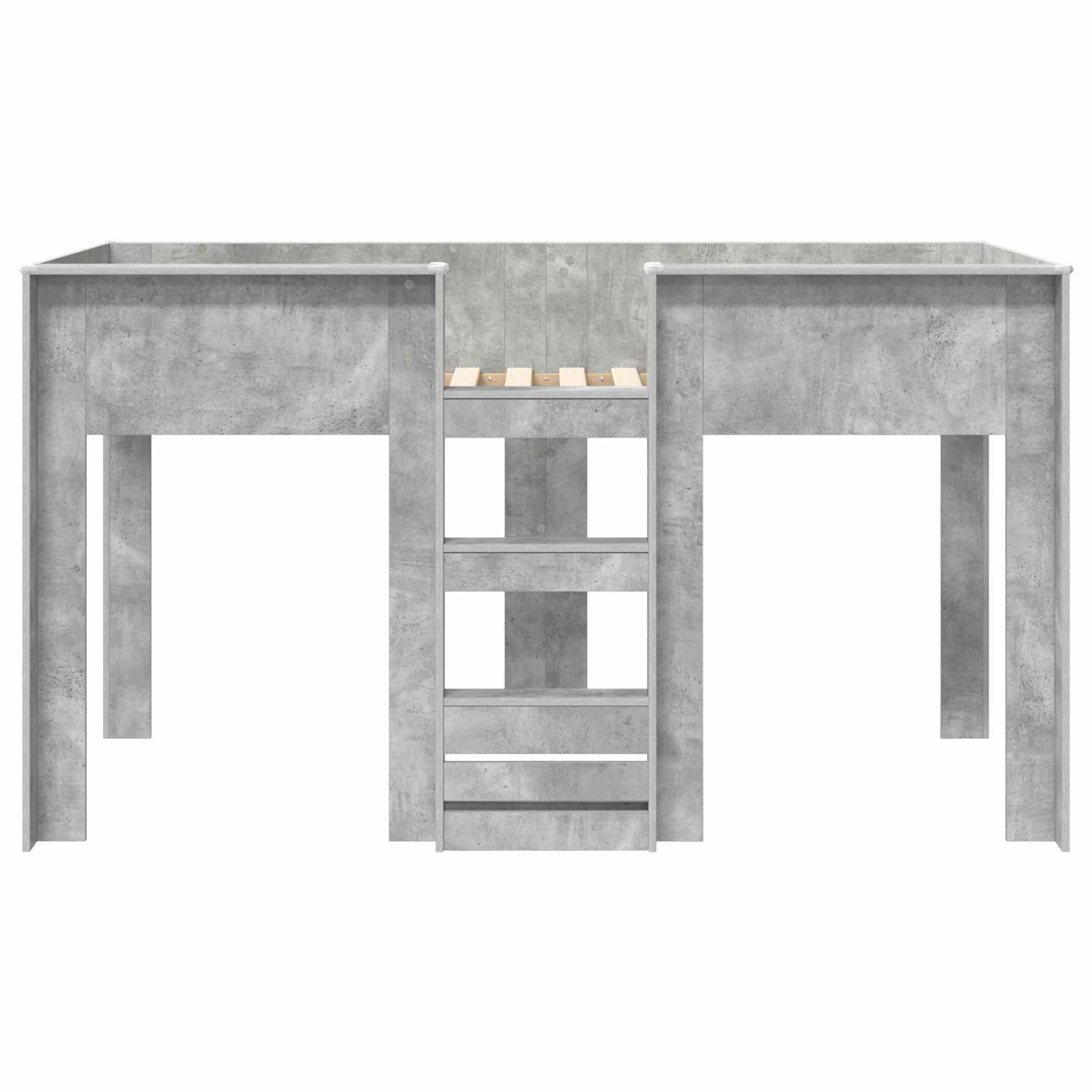 Køyeseng for Barn Betonggrå 100 x 200 cm Konstruert tre vidaXL