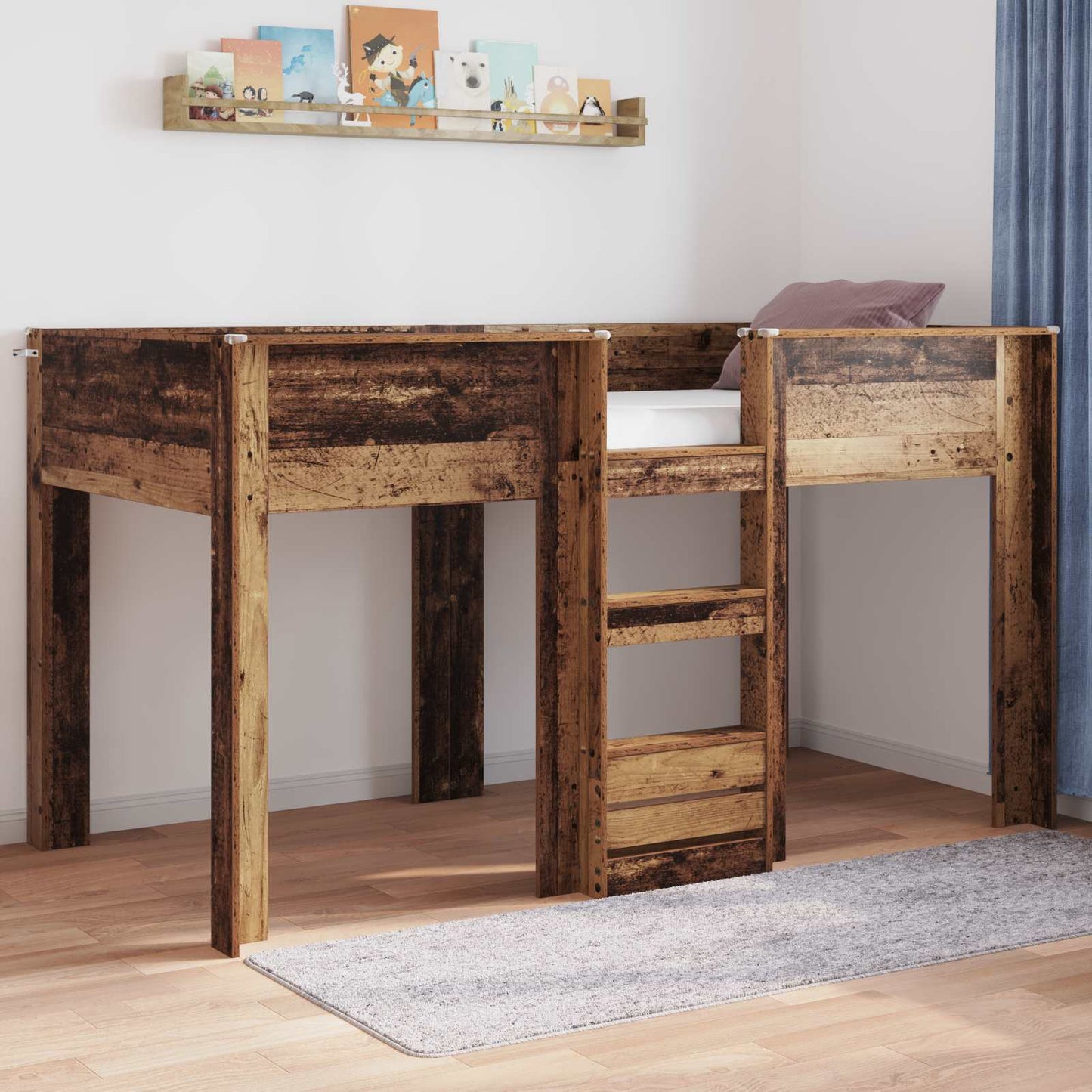 Køyeseng for Barn Gammelt tre 100 x 200 cm Konstruert tre vidaXL