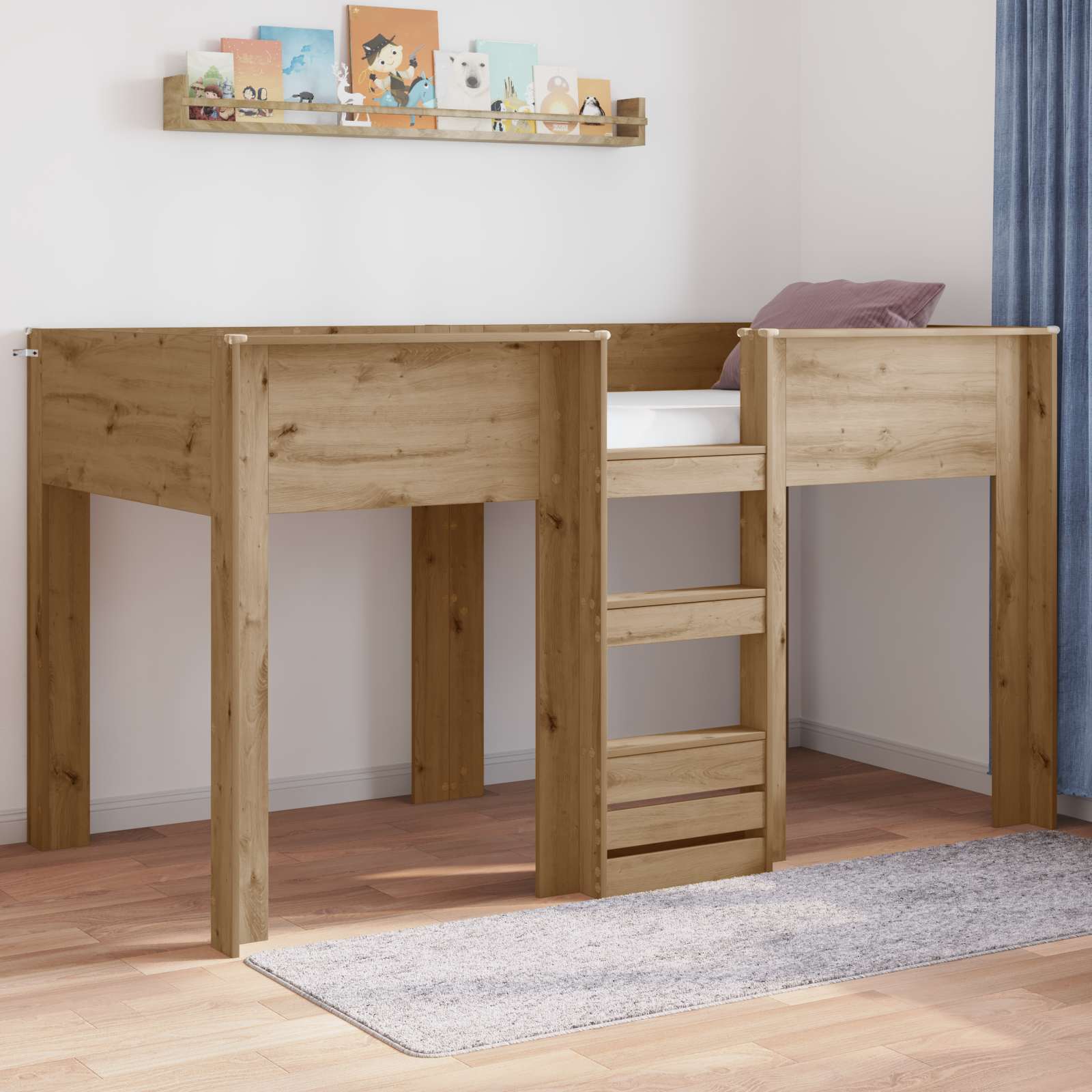 Køyeseng for Barn Artisan Eik 100 x 200 cm Konstruert tre vidaXL