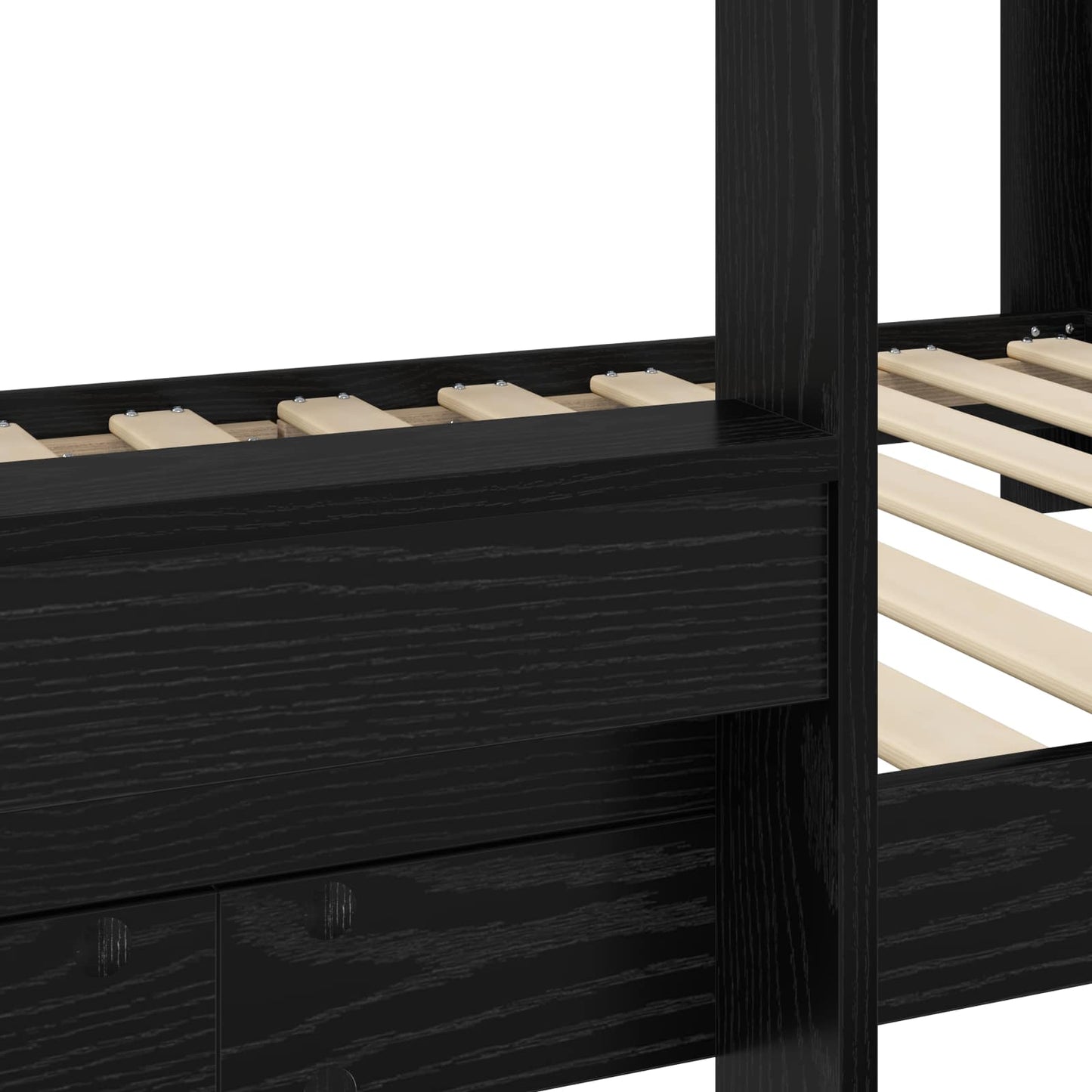Køyeseng for Barn Svart Eik 80 x 200 cm Konstruert tre