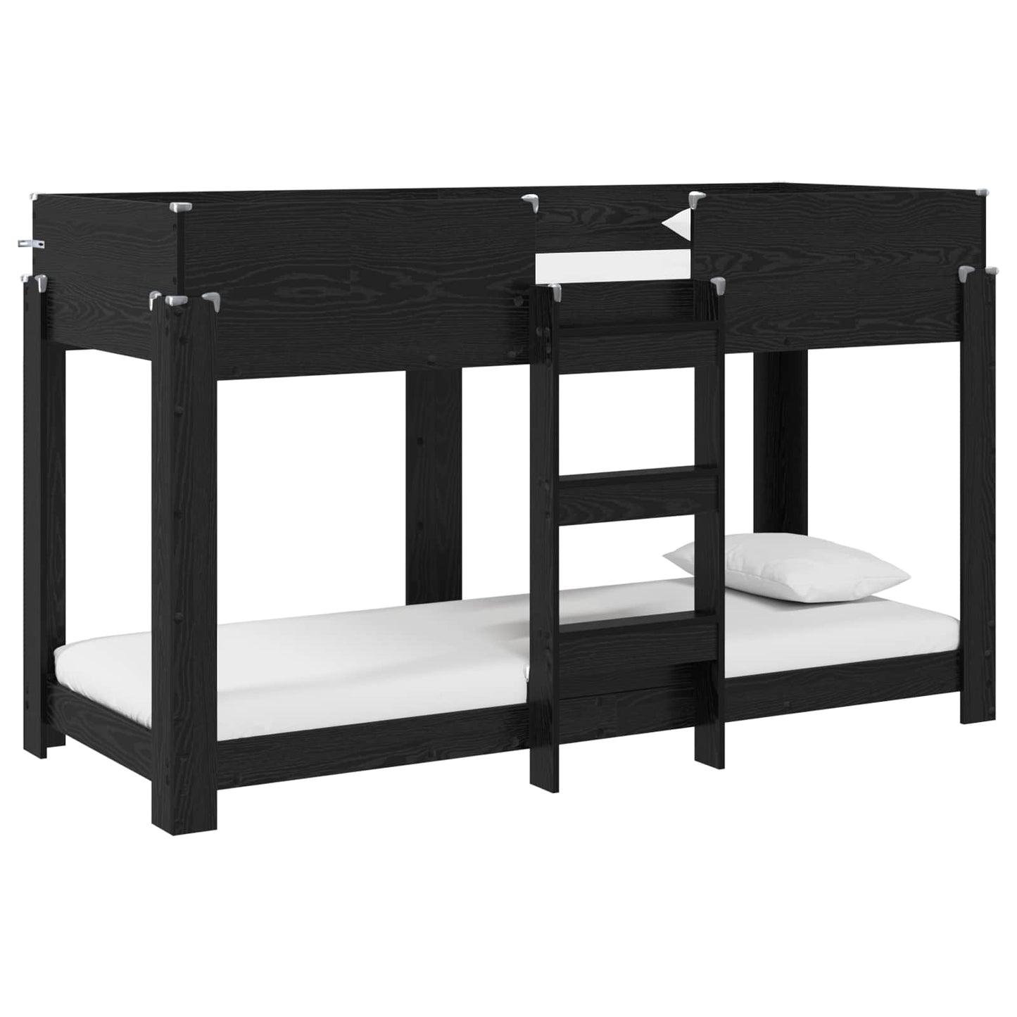 Køyeseng for Barn Svart Eik 75 x 190 cm Konstruert tre
