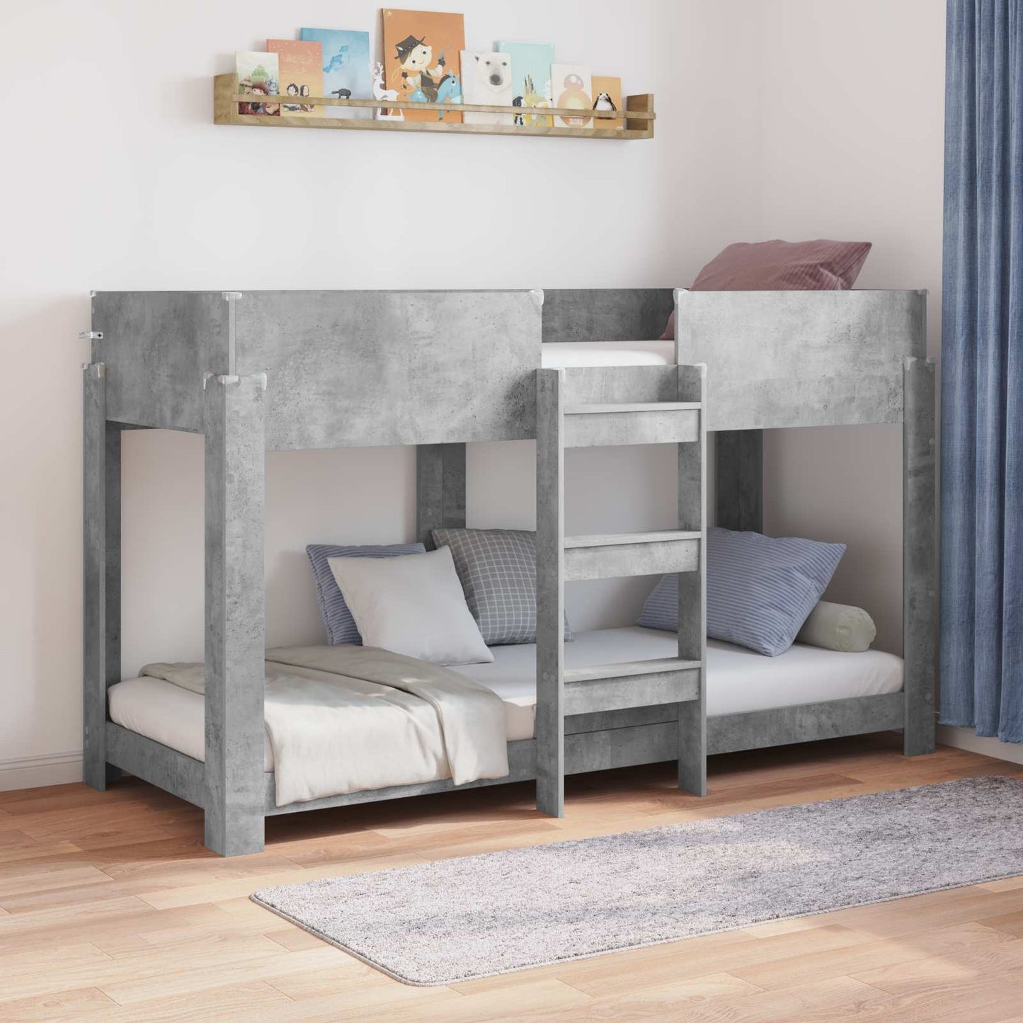 Køyeseng for Barn Betonggrå 75 x 190 cm Konstruert tre