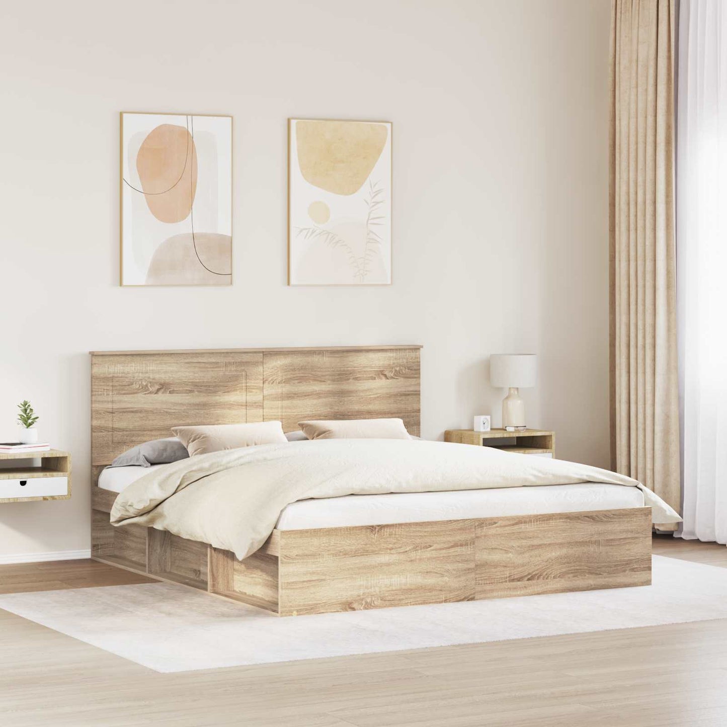 Sengestamme med hodegjerde Sonoma 200 x 200 cm Massiv furu