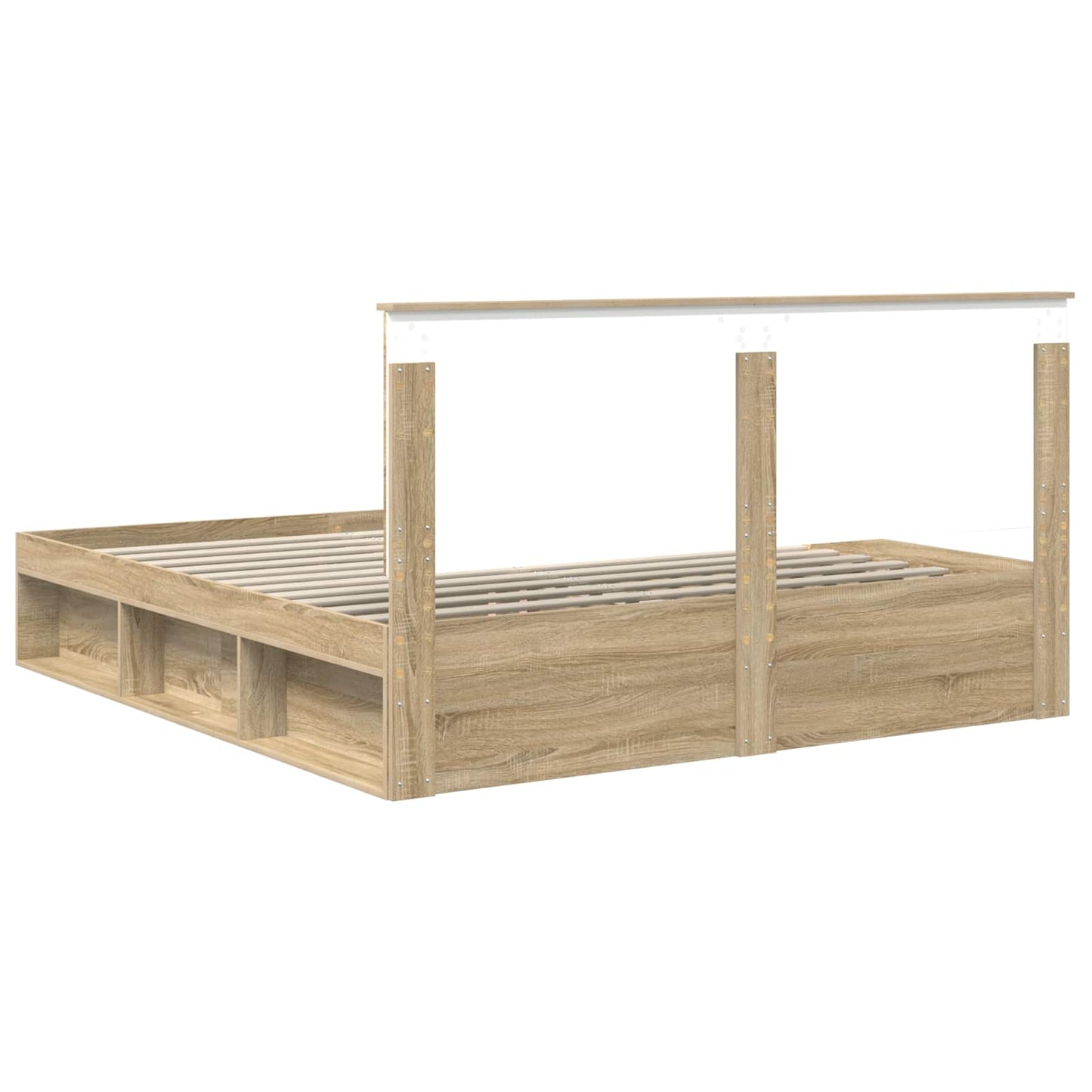 Sengestamme med hodegjerde Sonoma 200 x 200 cm Massiv furu